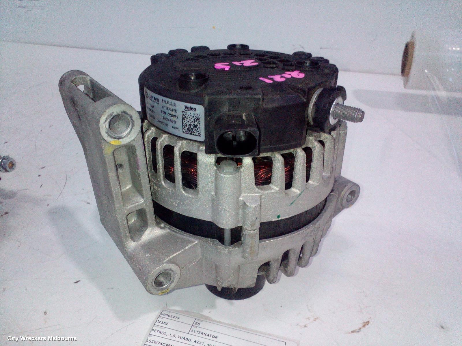 MG ZS ALTERNATOR, PETROL, 1.0, TURBO, AZS1, 09/2017 ONWARDS