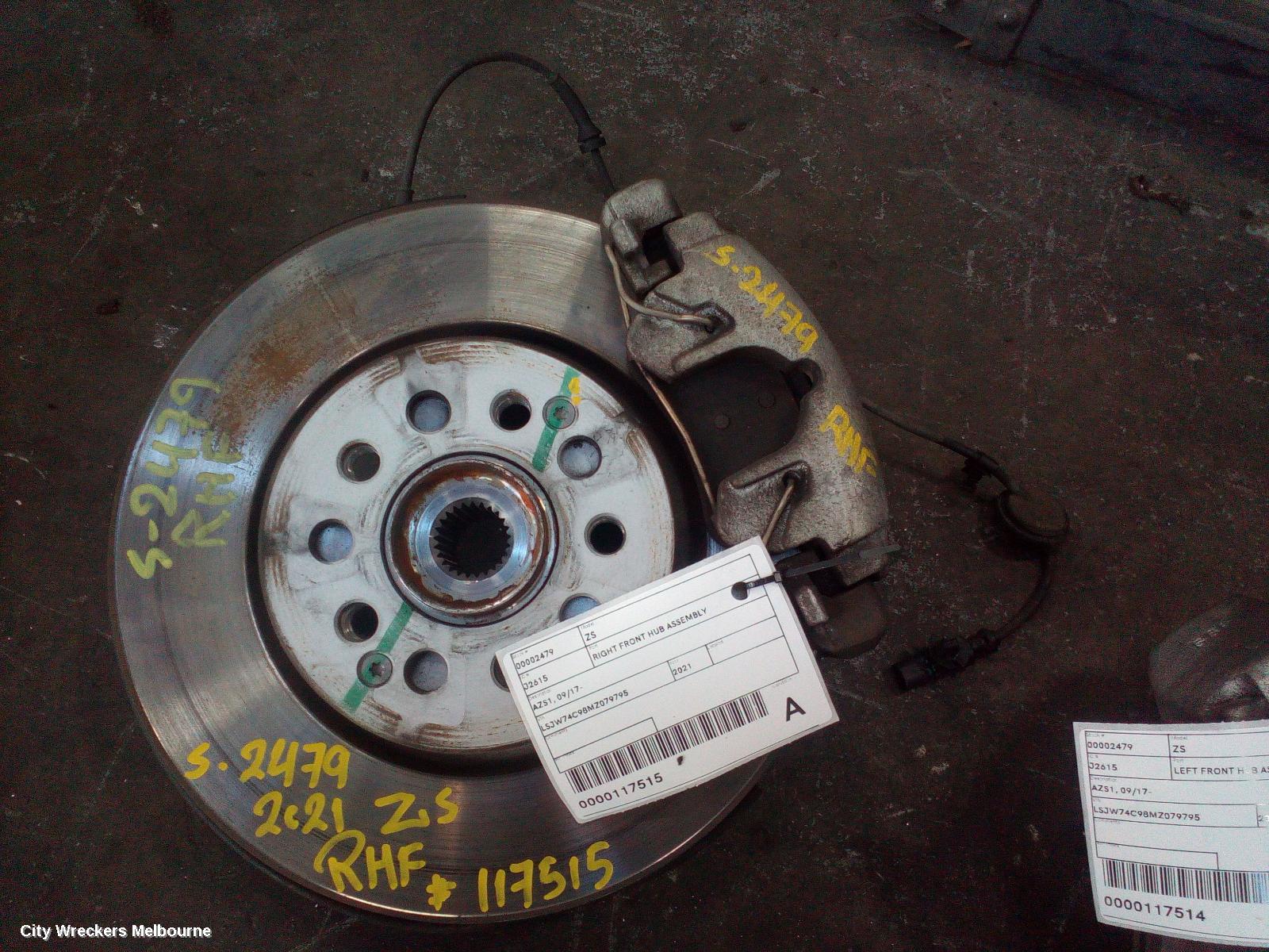 MG ZS RIGHT FRONT HUB ASSEMBLY, AZS1, 09/2017 - 06/2025