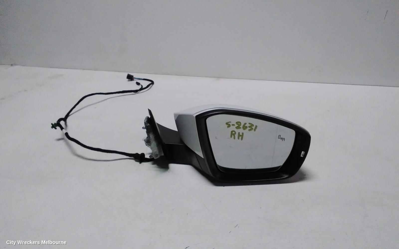 VOLKSWAGEN T-ROC RIGHT DOOR MIRROR, A1, POWER FOLD & HEATED TYPE, W/ BLIND SPOT TYPE, COLOUR CODED, 03/2020 - 07/2022