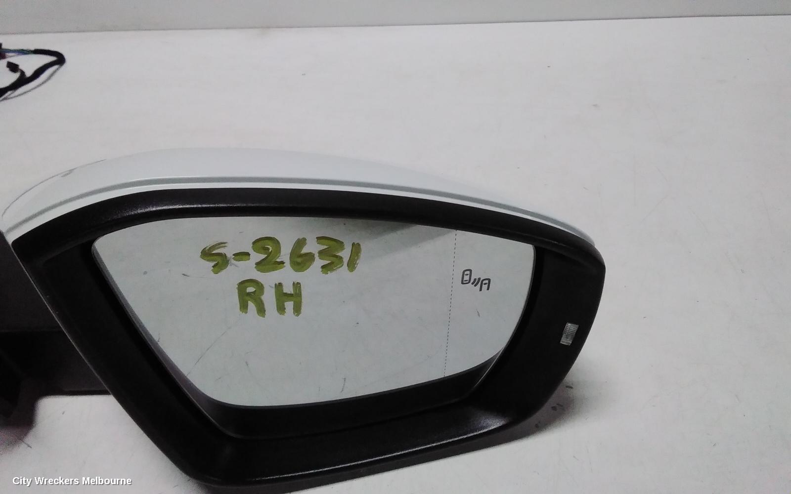 VOLKSWAGEN T-ROC RIGHT DOOR MIRROR, A1, POWER FOLD & HEATED TYPE, W/ BLIND SPOT TYPE, COLOUR CODED, 03/2020 - 07/2022