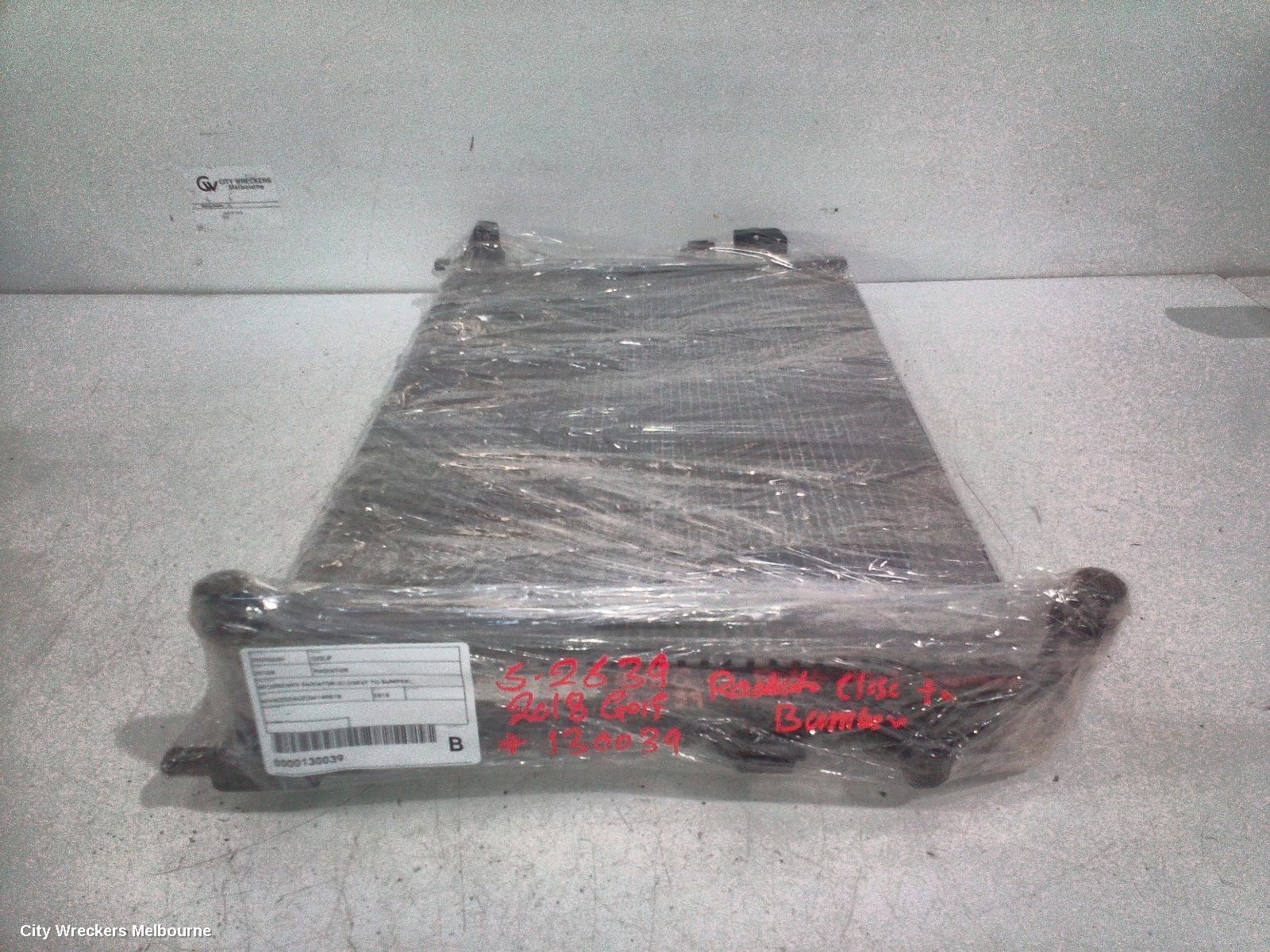 VOLKSWAGEN GOLF RADIATOR, SECONDARY RADIATOR (CLOSEST TO BUMPER), AUTO/MANUAL, 1.4, PETROL, GEN 7, 12/2012 - 08/2020