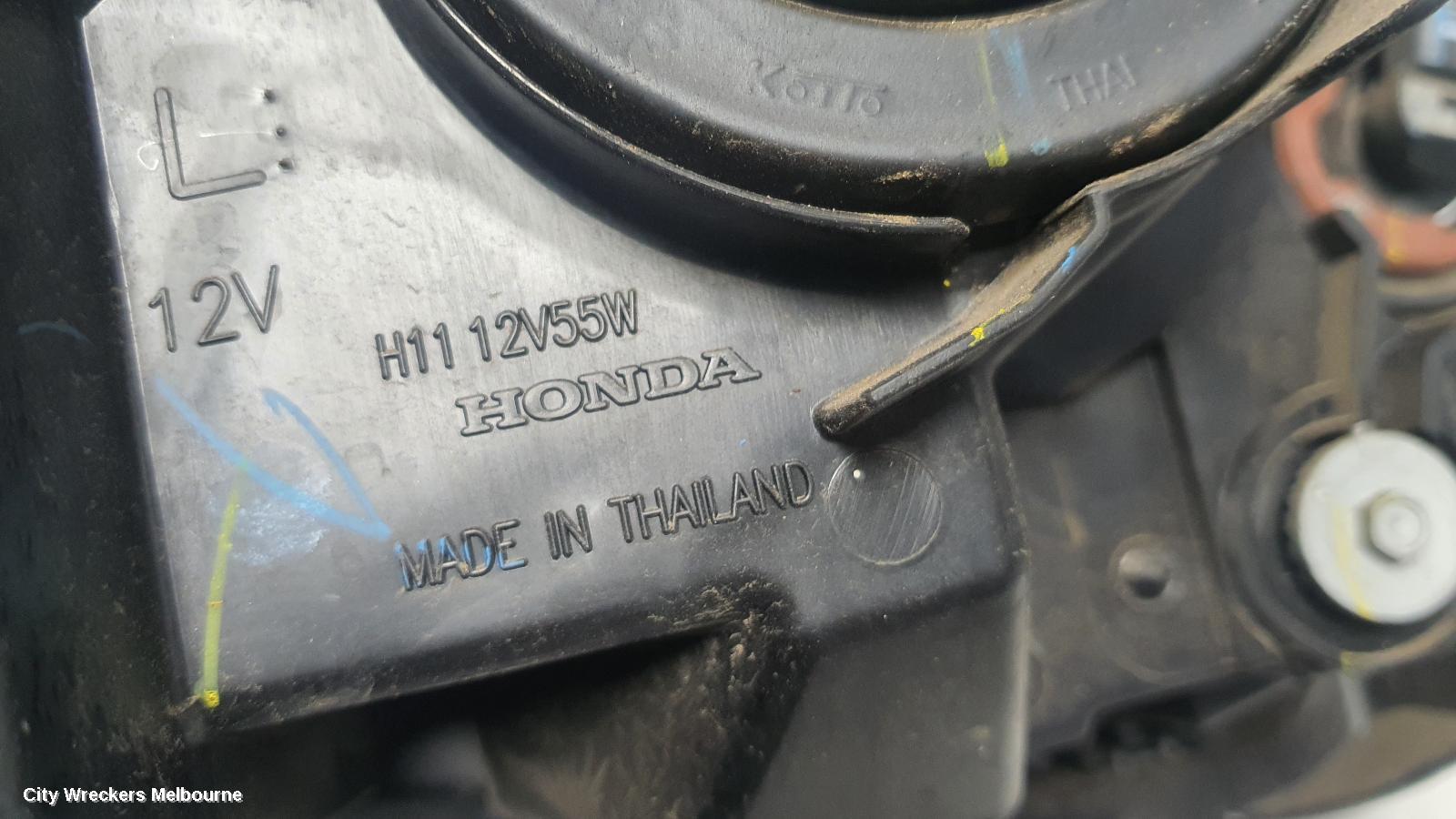 HONDA CIVIC LEFT HEADLAMP, 10TH GEN, HATCH/SEDAN, HALOGEN TYPE, 05/2016 ONWARDS