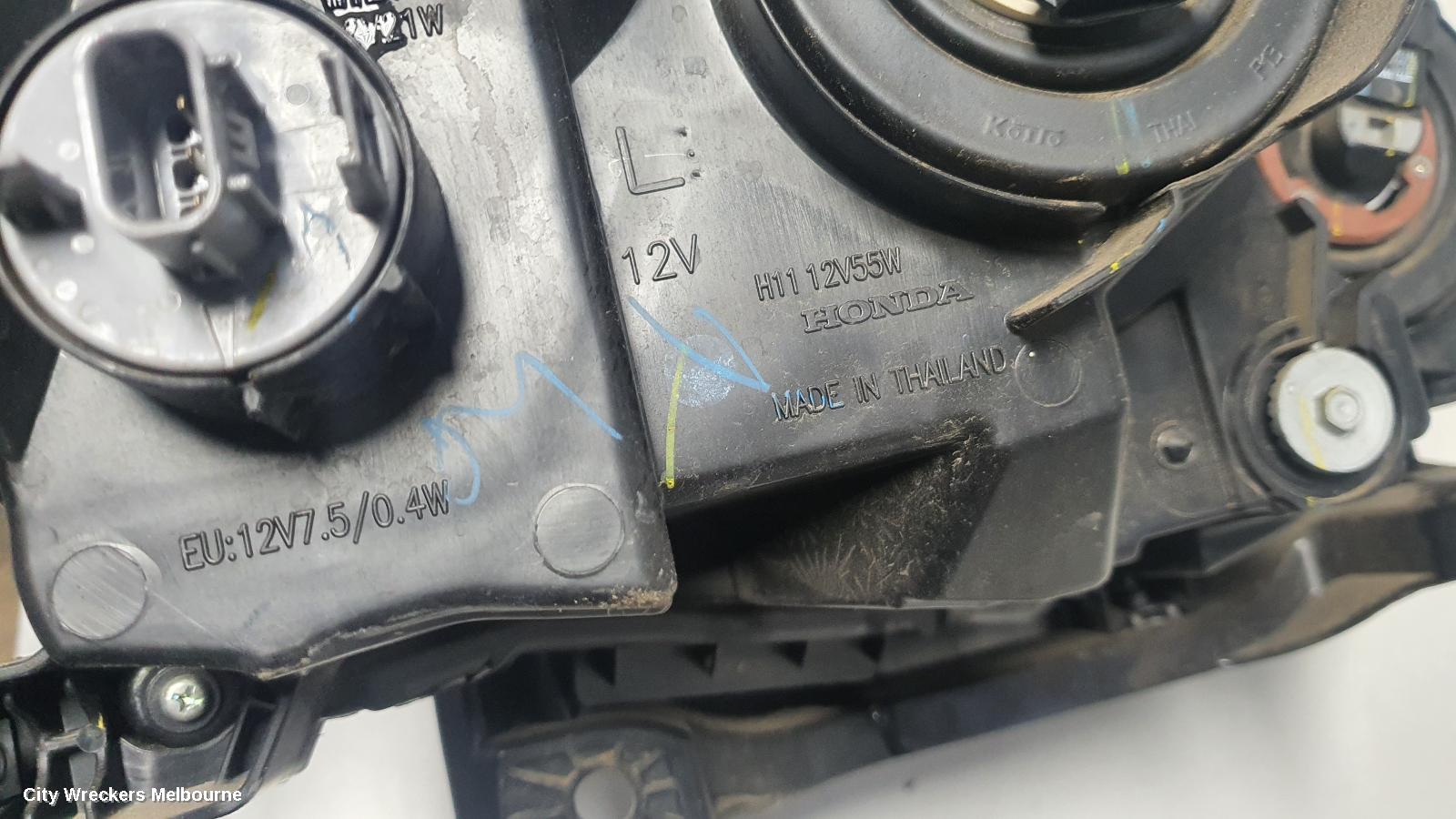 HONDA CIVIC LEFT HEADLAMP, 10TH GEN, HATCH/SEDAN, HALOGEN TYPE, 05/2016 ONWARDS
