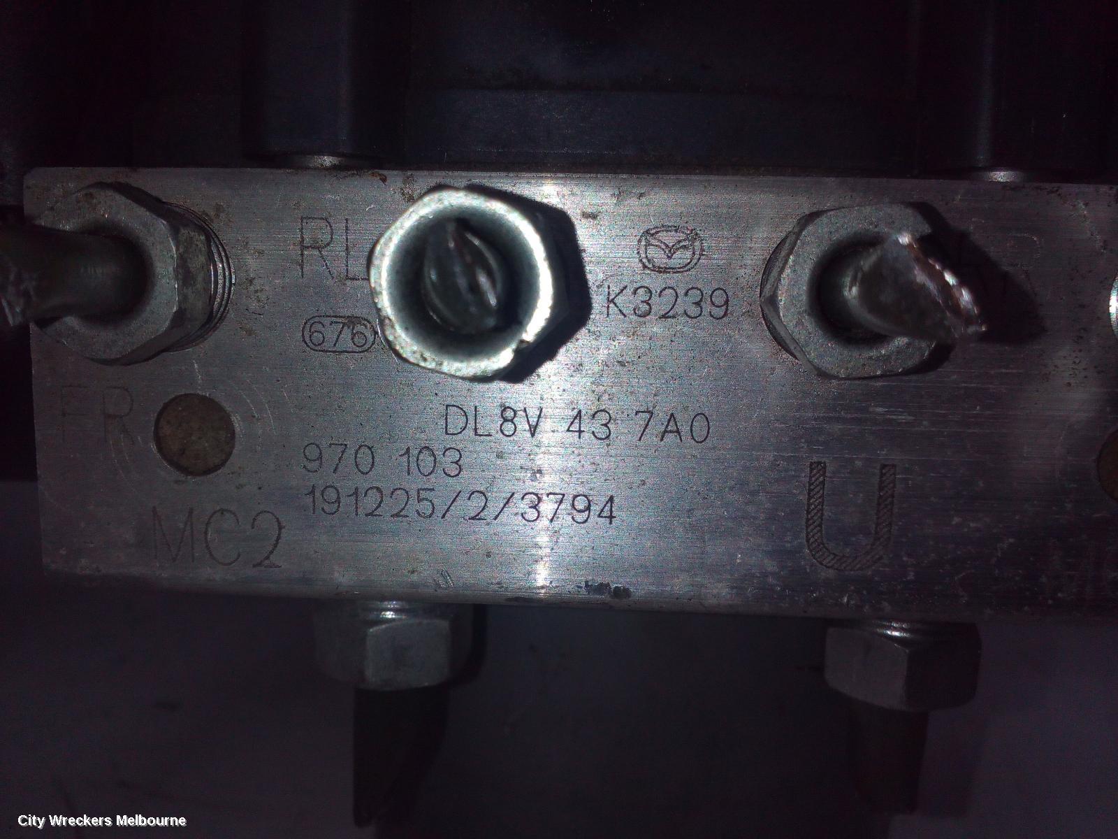MAZDA CX3 ABS PUMP/MODULATOR, DK, P/N DL8V437A0B (ON PUMP), 03/2015 ONWARDS