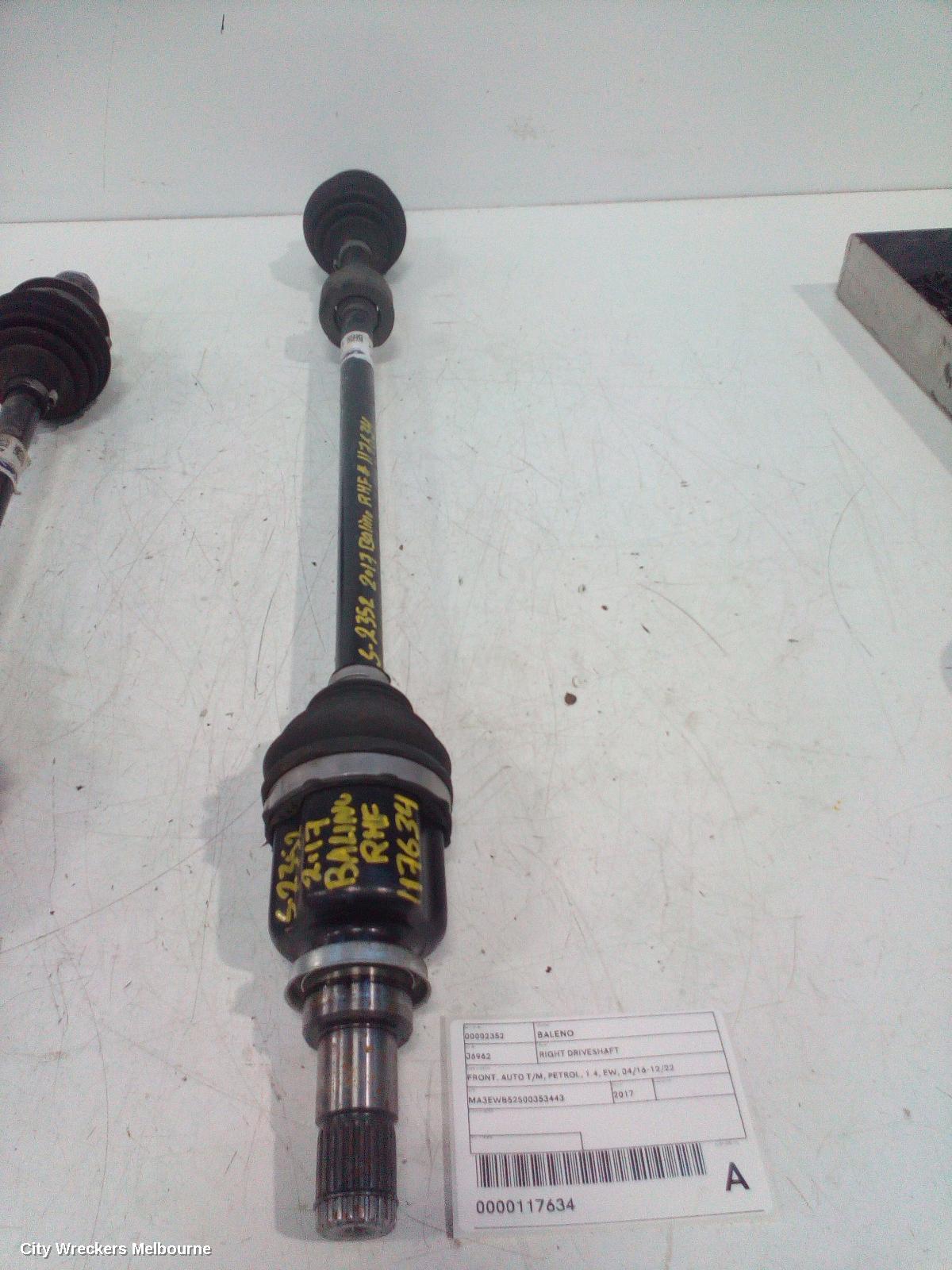 SUZUKI BALENO RIGHT DRIVESHAFT, FRONT, AUTO T/M, PETROL, 1.4, EW, 04/2016 - 12/2022
