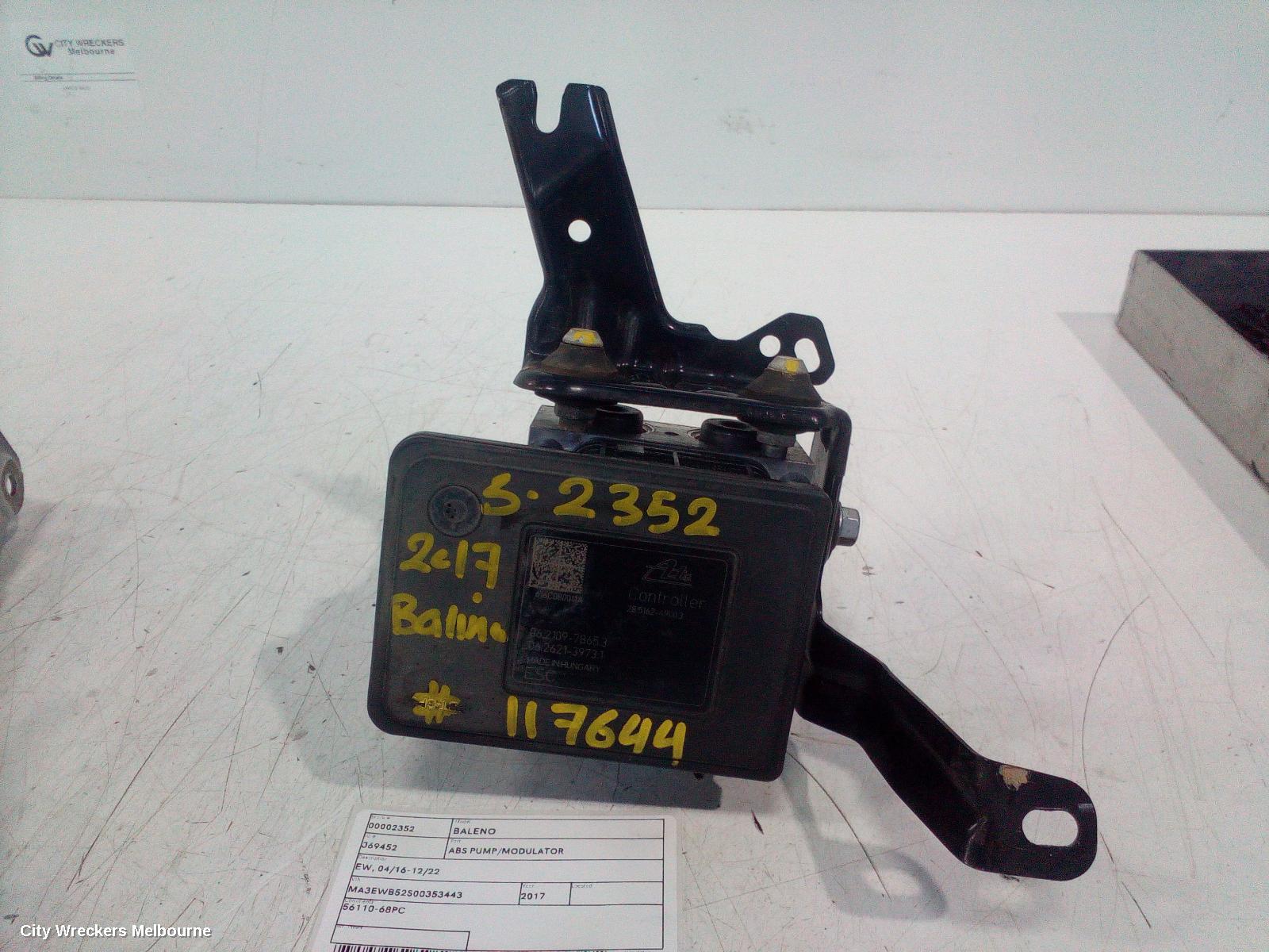 SUZUKI BALENO ABS PUMP/MODULATOR, EW, 04/2016 - 12/2022