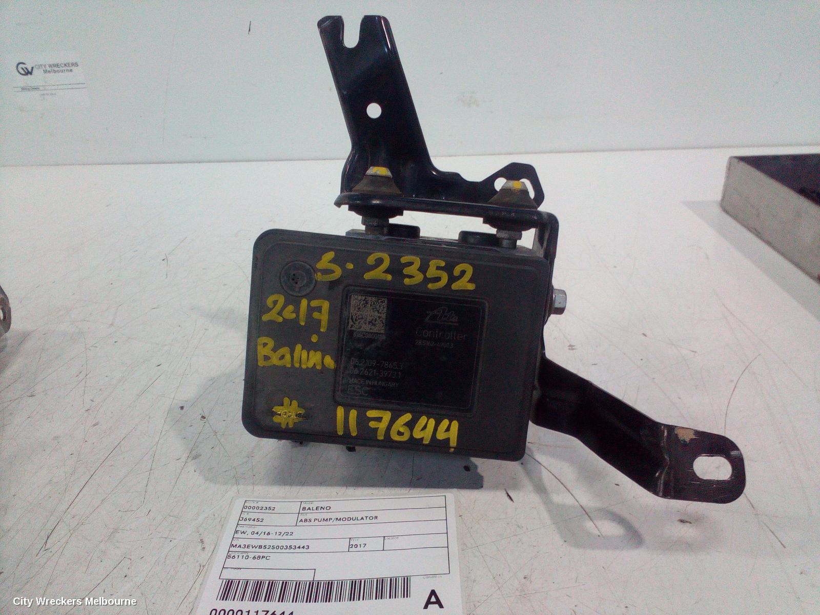 SUZUKI BALENO ABS PUMP/MODULATOR, EW, 04/2016 - 12/2022