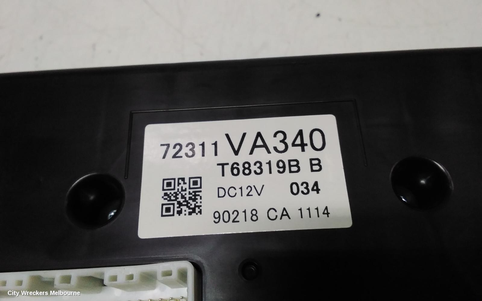 SUBARU WRX HEATER/AC CONTROLS, V1, DUAL ZONE CLIMATE CONTROL, VA340, 03/2014 - 10/2021
