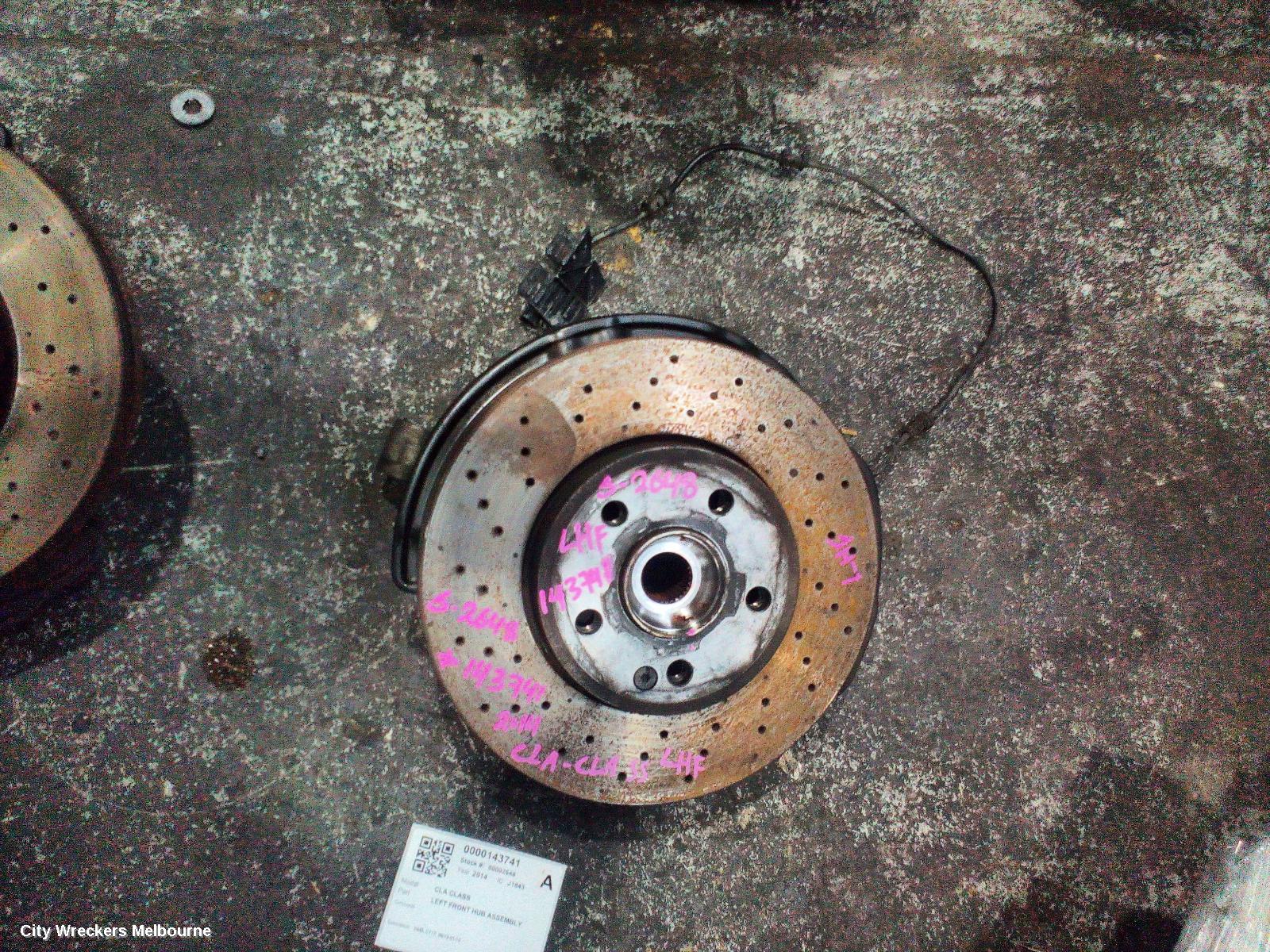 MERCEDES CLA CLASS LEFT FRONT HUB ASSEMBLY, 2WD, C117, 09/2013 - 01/2019