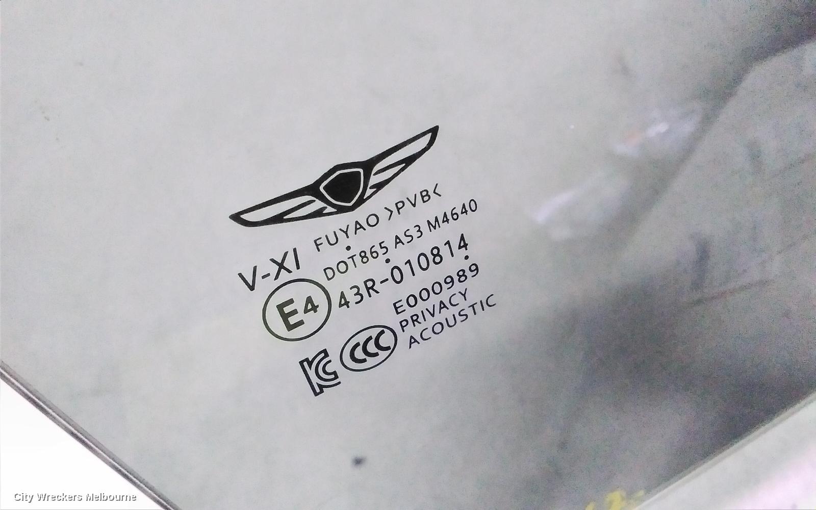 GENESIS GV70 RIGHT REAR DOOR WINDOW, JK, 03/2021 ONWARDS