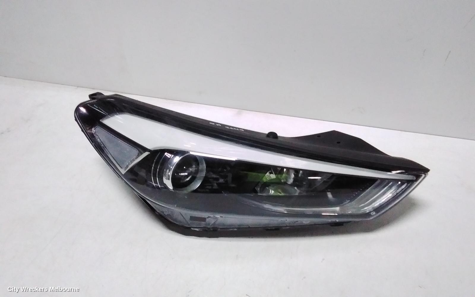 HYUNDAI TUCSON RIGHT HEADLAMP, TL, ACTIVE/ACTIVE X, KOREAN BUILT (VIN KMHJ), HALOGEN TYPE, W/ DAYTIME RUNNING LAMP, 07/2015 - 06/2018