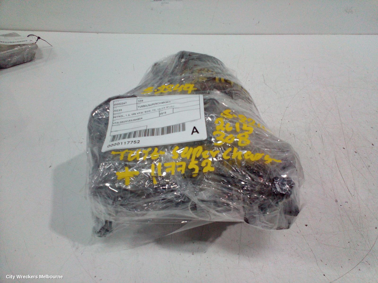 PEUGEOT 308 TURBO SUPERCHARGER, PETROL, 1.6, VIN VF3L*5GX, T9, 10/2014 - 01/2021