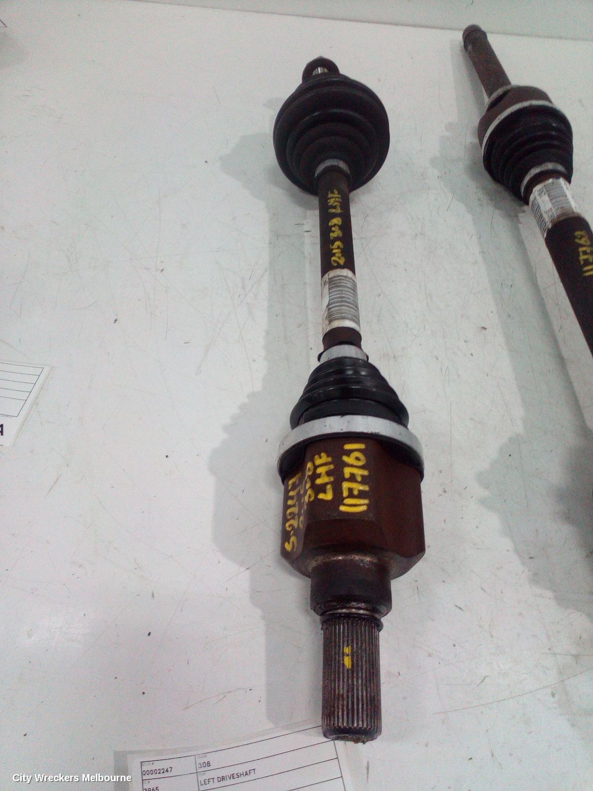 PEUGEOT 308 LEFT DRIVESHAFT, T9, 10/2014 - 05/2021