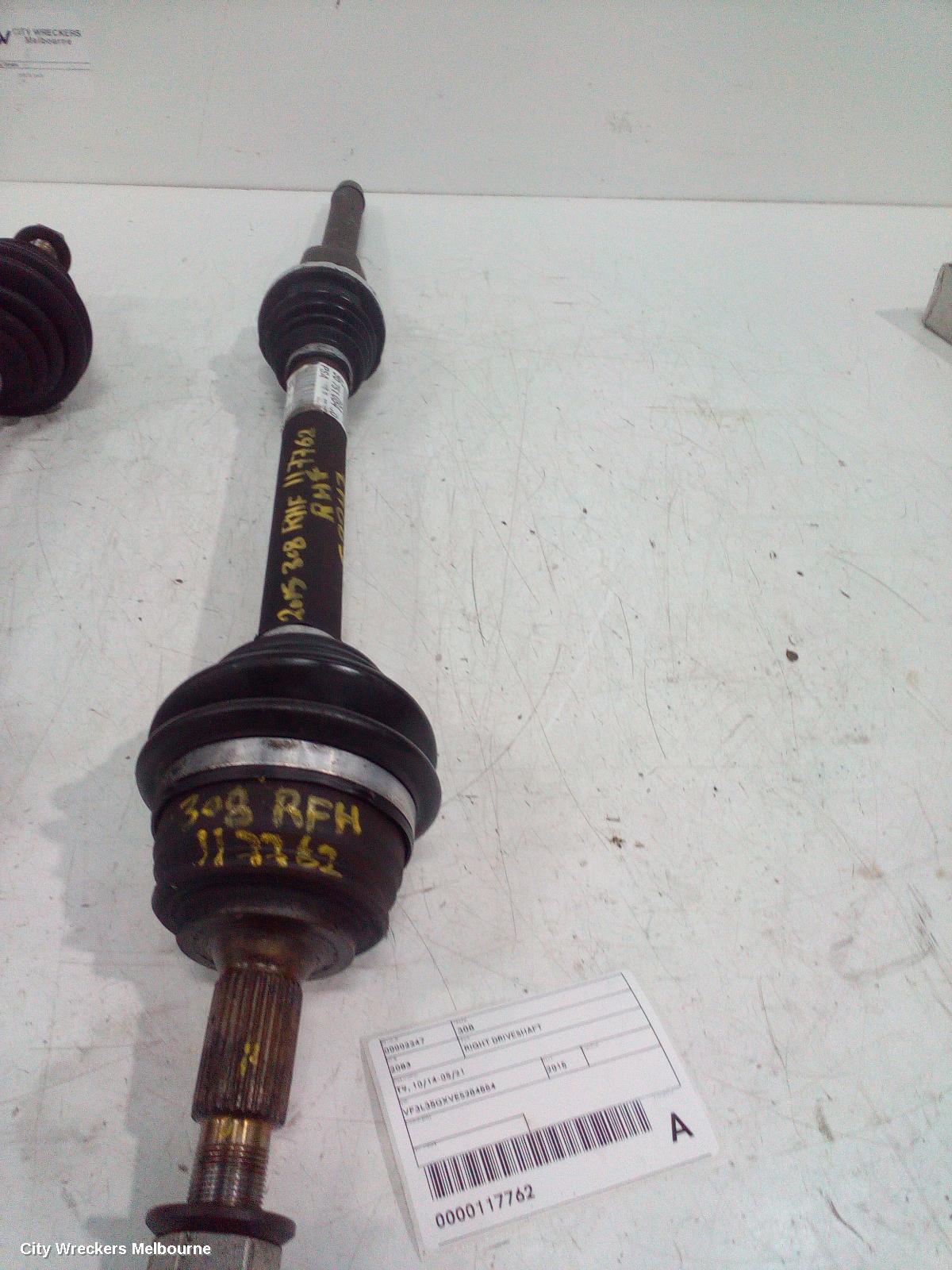 PEUGEOT 308 RIGHT DRIVESHAFT, T9, 10/2014 - 05/2021