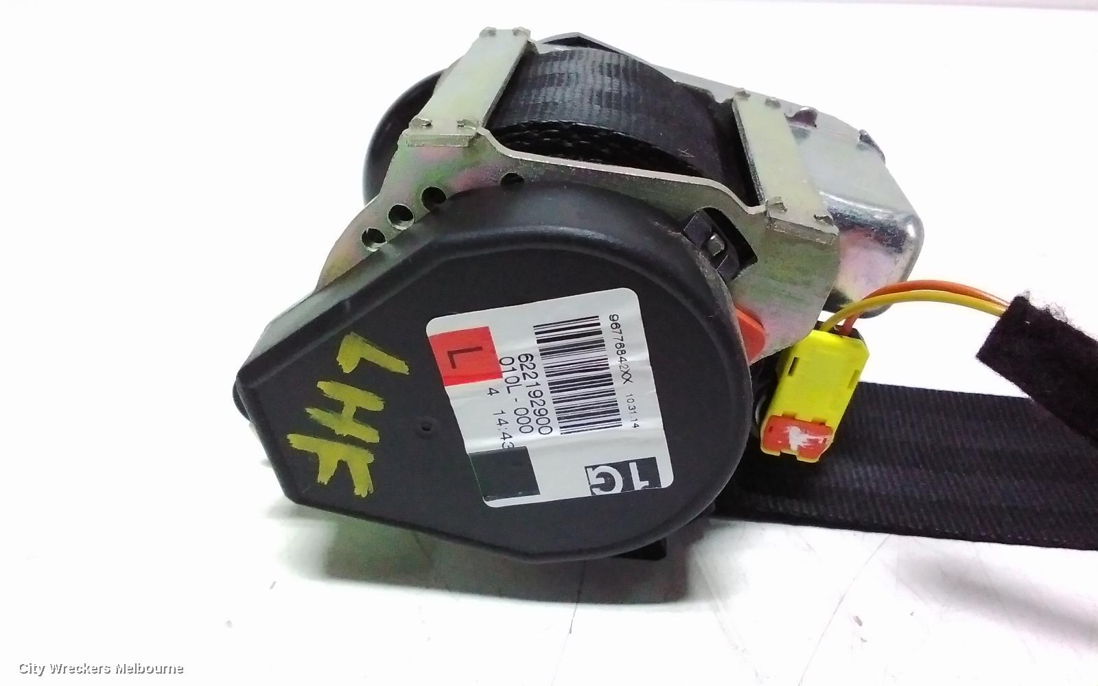 PEUGEOT 308 SEATBELT/STALK, LH FRONT, SEAT BELT ONLY, HATCH/WAGON, T9, 10/2014 - 01/2021