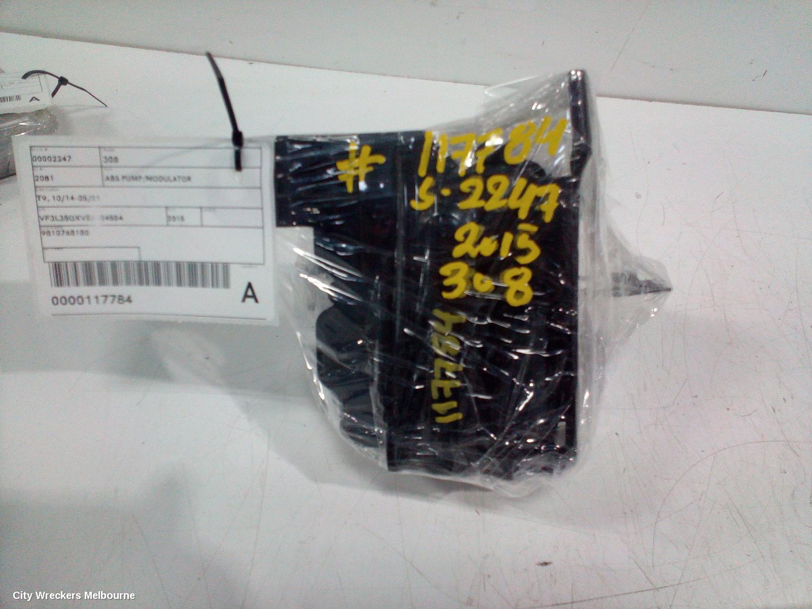 PEUGEOT 308 ABS PUMP/MODULATOR, T9, 10/2014 - 05/2021