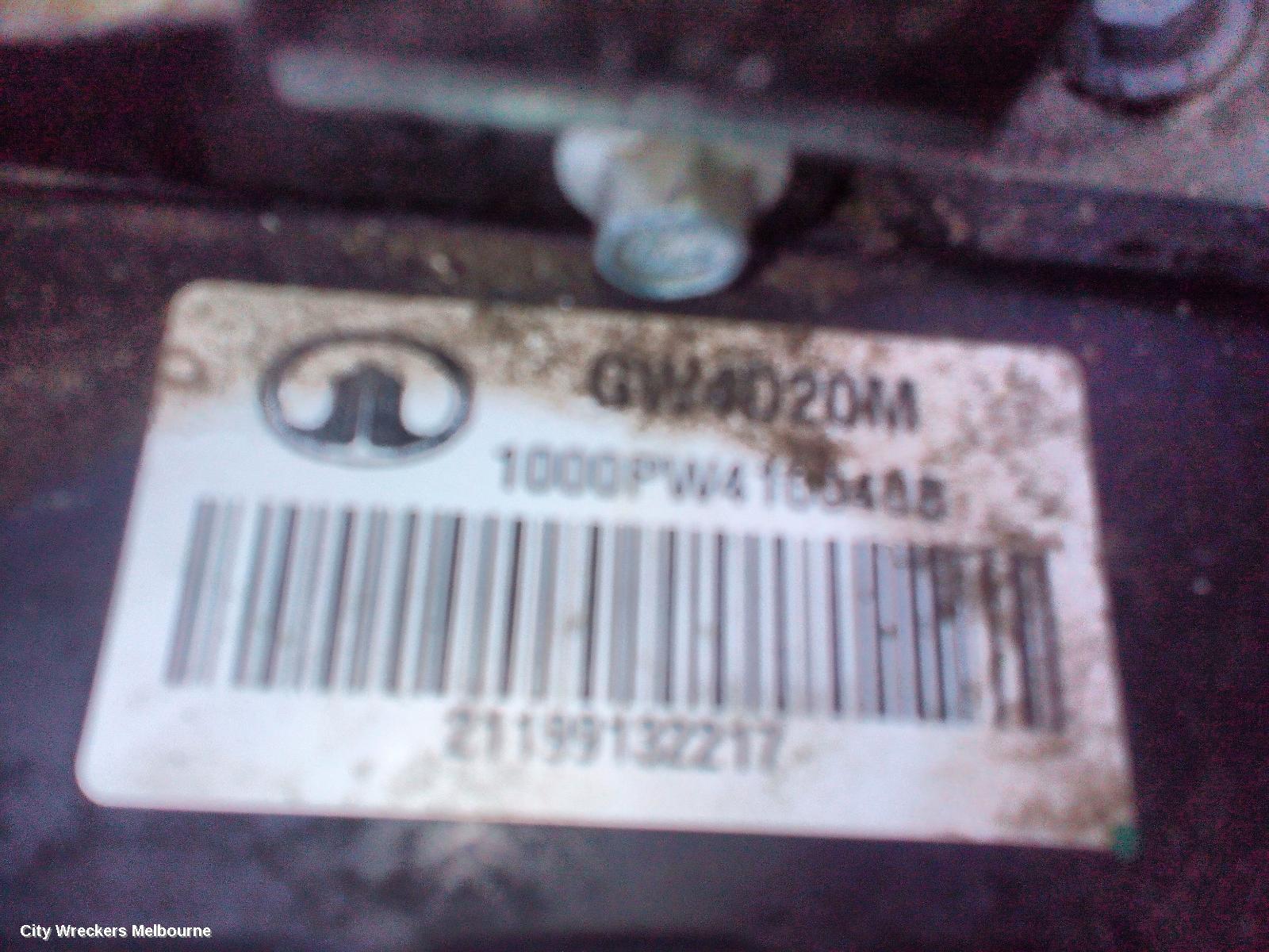 GREAT WALL CANNON UTE ENGINE, NPW, DIESEL, 2.0, TURBO, GW4D20M, 09/2020 ONWARDS