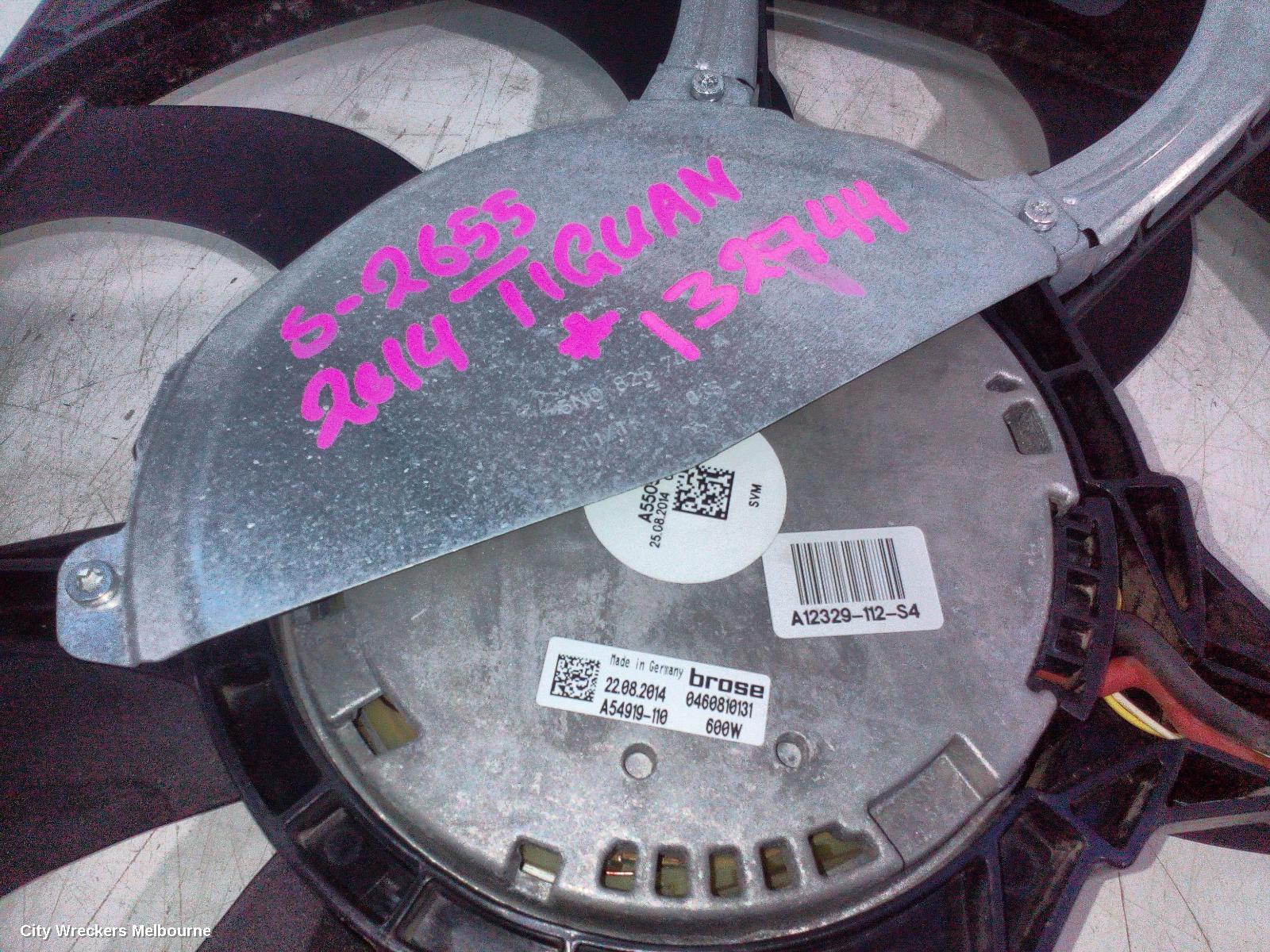 VOLKSWAGEN TIGUAN FAN, SINGLE FAN ASSY, 1.4, PETROL, 5N, 09/2009 - 08/2016