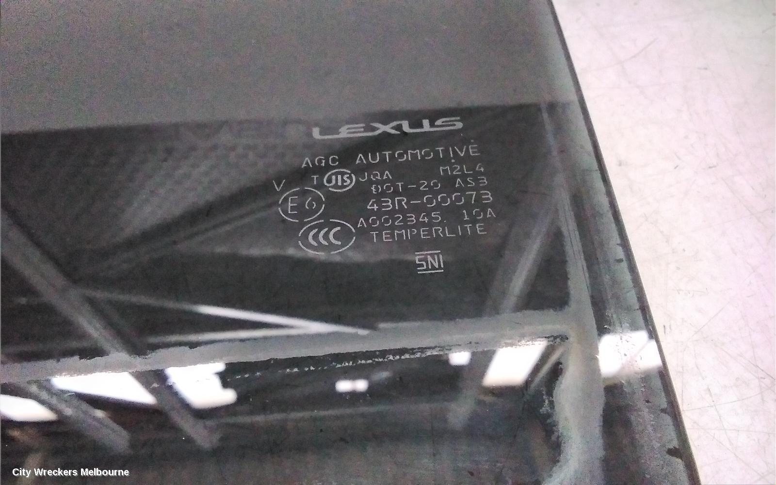 LEXUS RX SERIES LEFT REAR DOOR WINDOW, AL10, 12/2008 - 08/2015