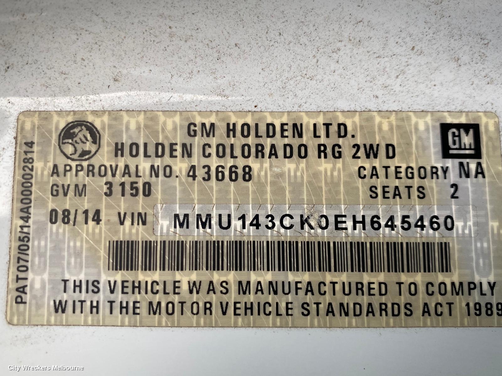HOLDEN COLORADO REAR LEAF SPRING, RG, DUAL CAB, STANDARD HEIGHT, 5 LEAF, RH SIDE, 06/2012 - 06/2016