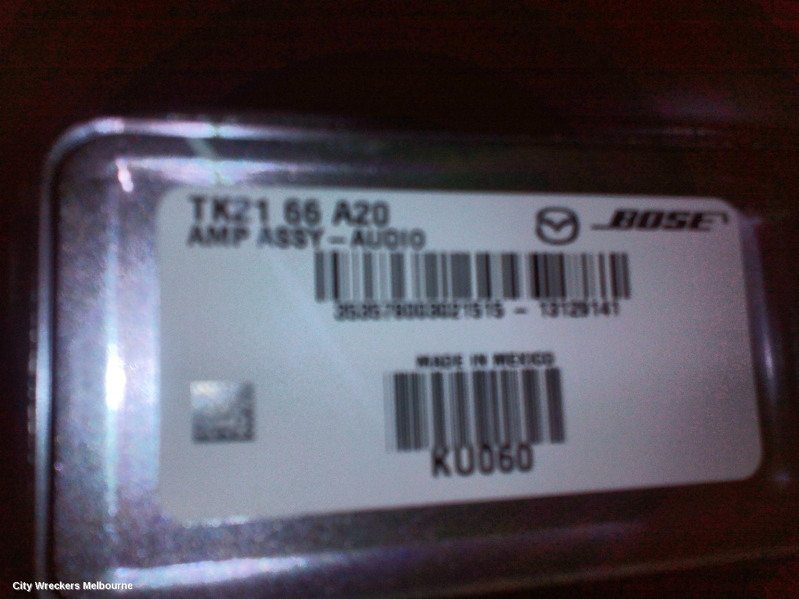 MAZDA CX9 RADIO/CD/DVD/SAT/TV, AMPLIFIER ONLY (ALL BOSE SYSTEM), P/N TK2166A20, TB, 12/2007 - 12/2015