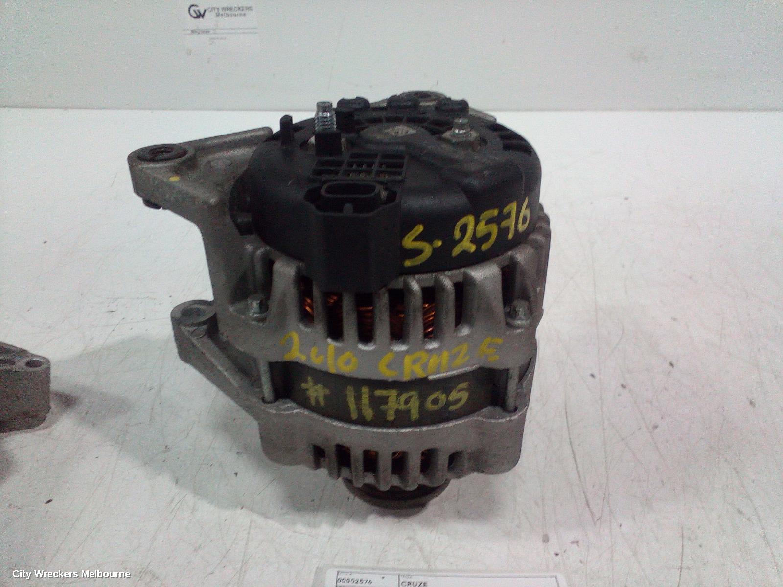 HOLDEN CRUZE ALTERNATOR, PETROL, 1.8, F18D4, JG, 03/2009 - 02/2011