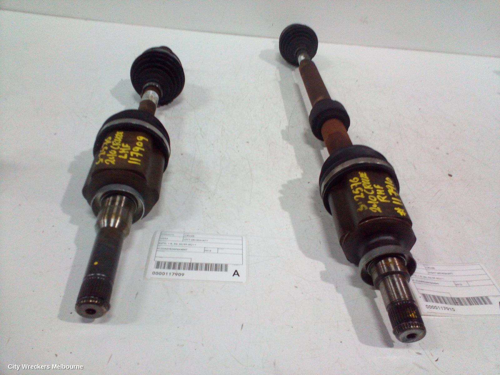 HOLDEN CRUZE LEFT DRIVESHAFT, AUTO, 1.8, JG, 03/2009 - 02/2011