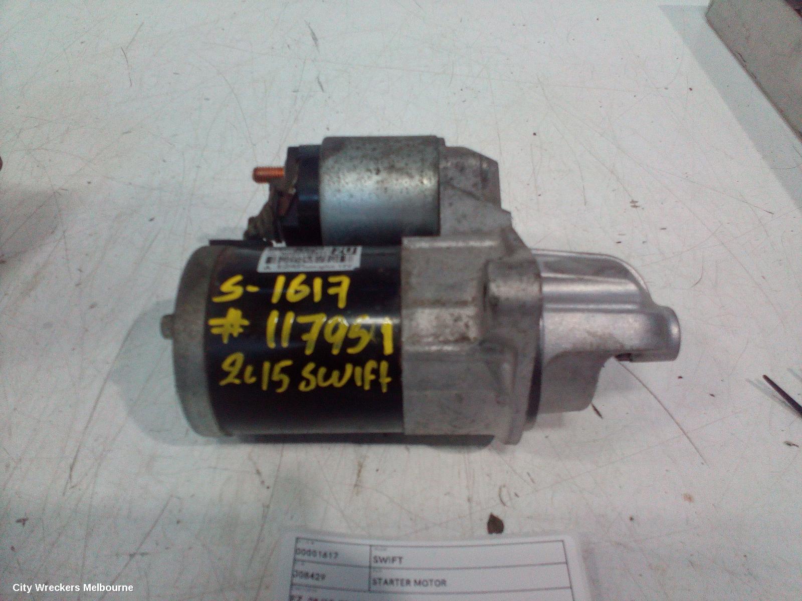 SUZUKI SWIFT STARTER, PETROL, 1.4, K14B, FZ, (VIN JSAFZC), 08/2010 - 03/2017