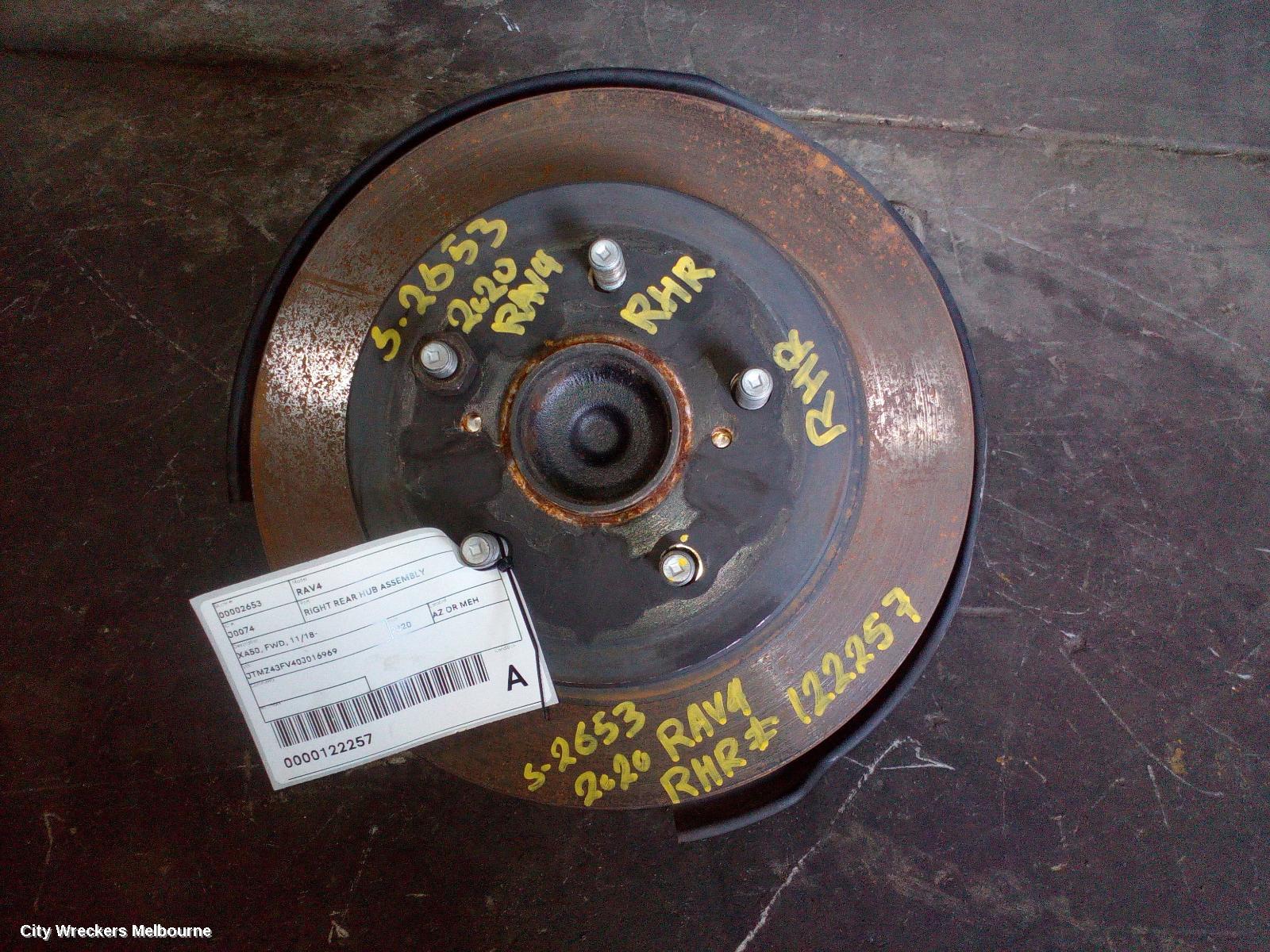 TOYOTA RAV4 RIGHT REAR HUB ASSEMBLY, XA50, FWD, 11/2018 ONWARDS