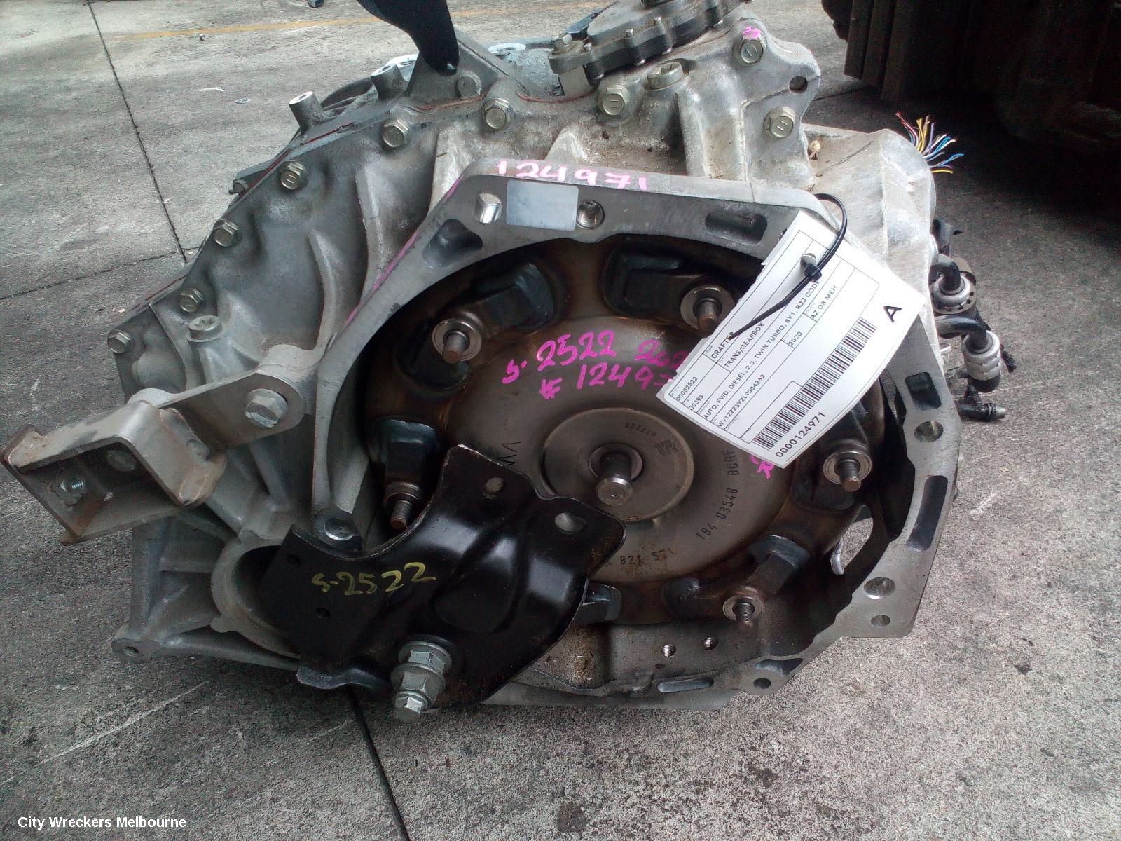 VOLKSWAGEN CRAFTER TRANS/GEARBOX, AUTO, FWD, DIESEL, 2.0, TWIN TURBO, SY1, RJJ CODE, 08/2017 ONWARDS