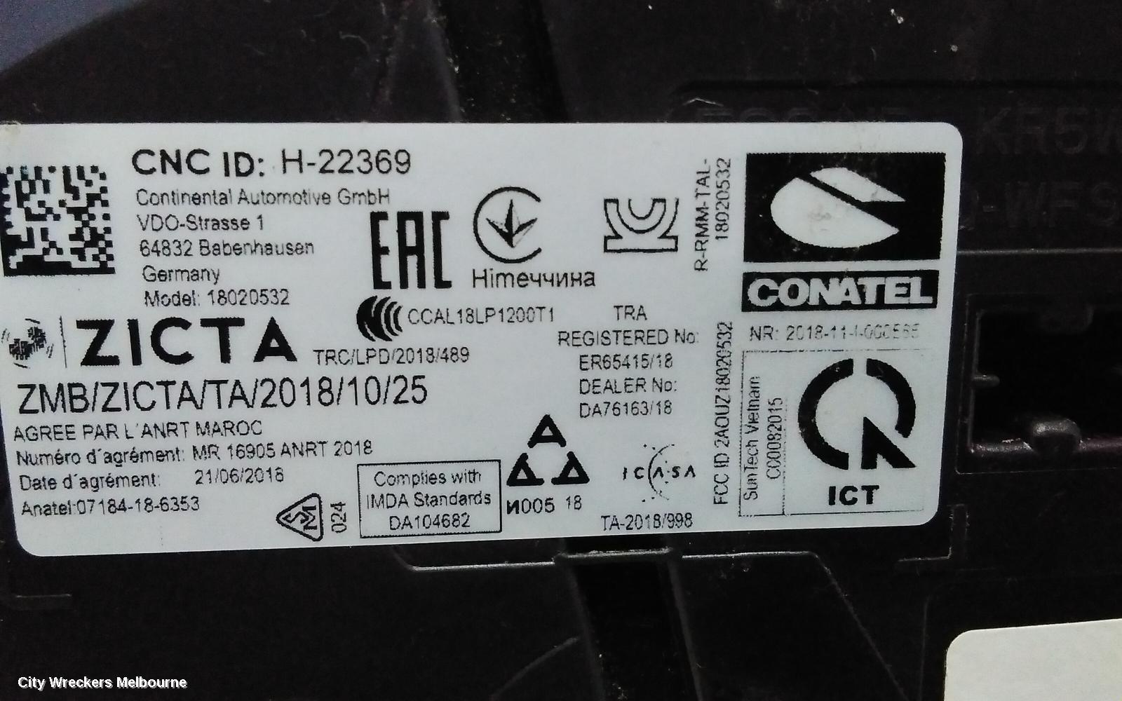 VOLKSWAGEN CRAFTER INSTRUMENT CLUSTER, AUTO T/M, SY1, 08/2017 ONWARDS