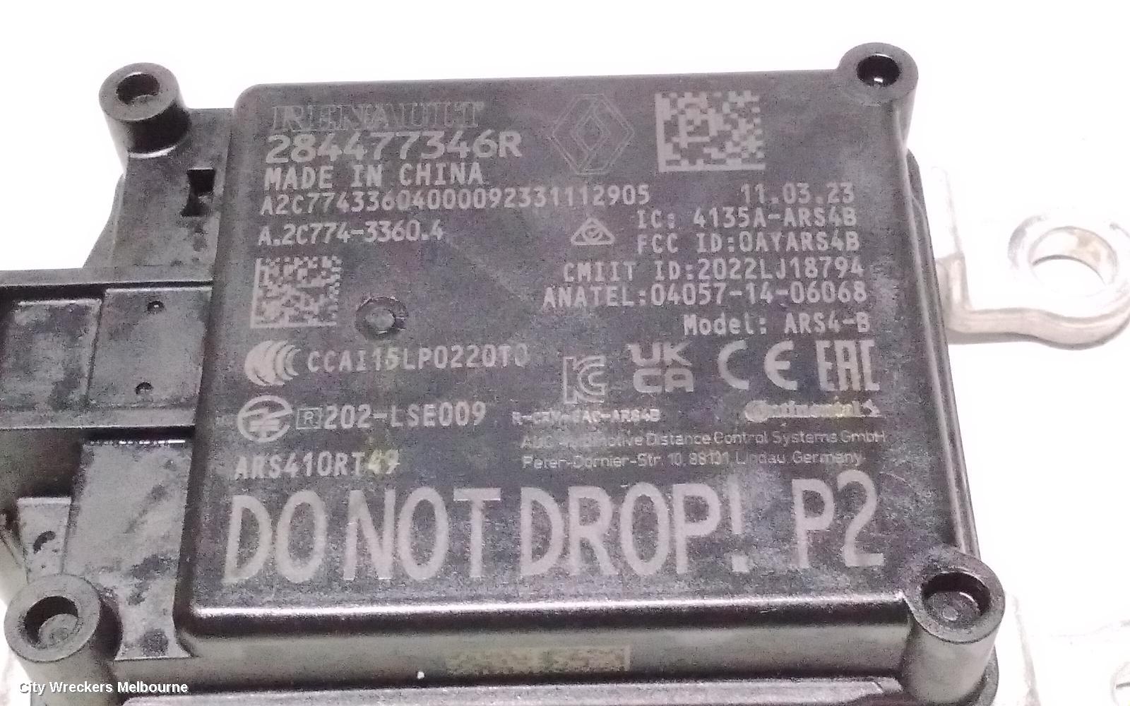 RENAULT ARKANA, JL1, 05/2021 ONWARDS, 284477346R   DISTANCE RADAR SENSOR: 117970
