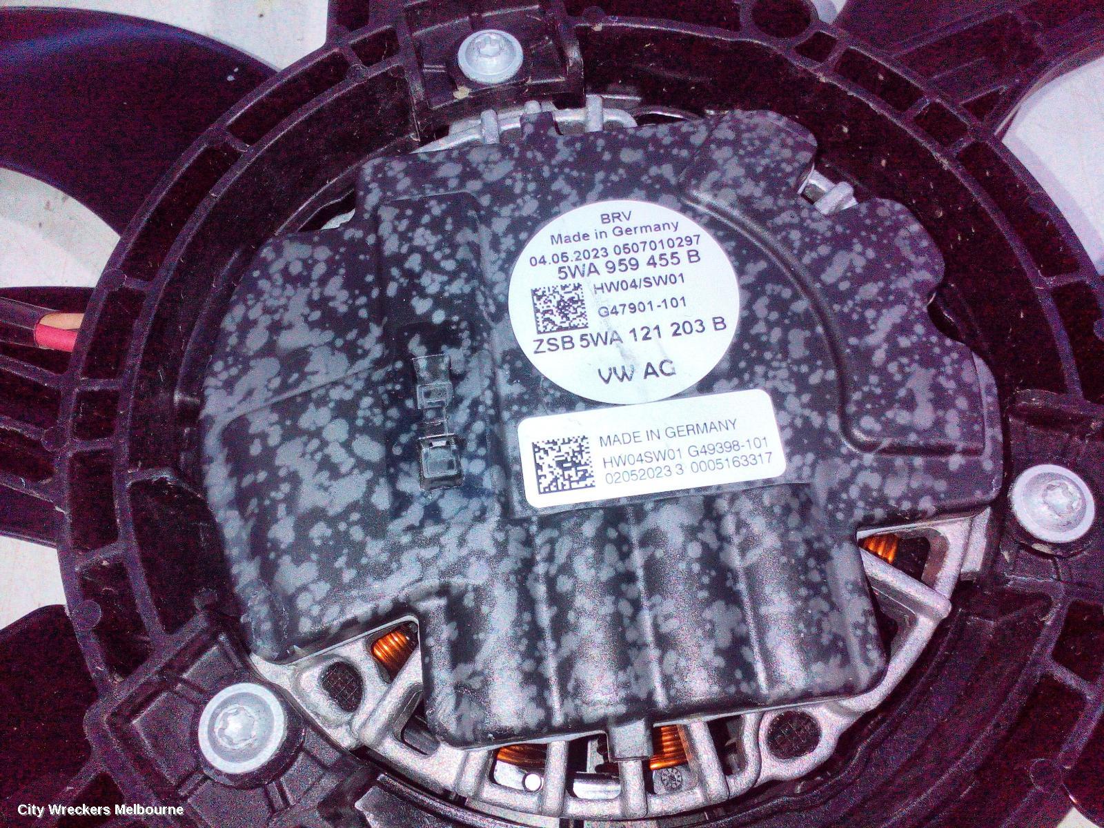 VOLKSWAGEN GOLF FAN, SINGLE FAN ASSY, PETROL, 1.4, TURBO, DJKA CODE, 400 WATT, GEN 8, 09/2020 ONWARDS