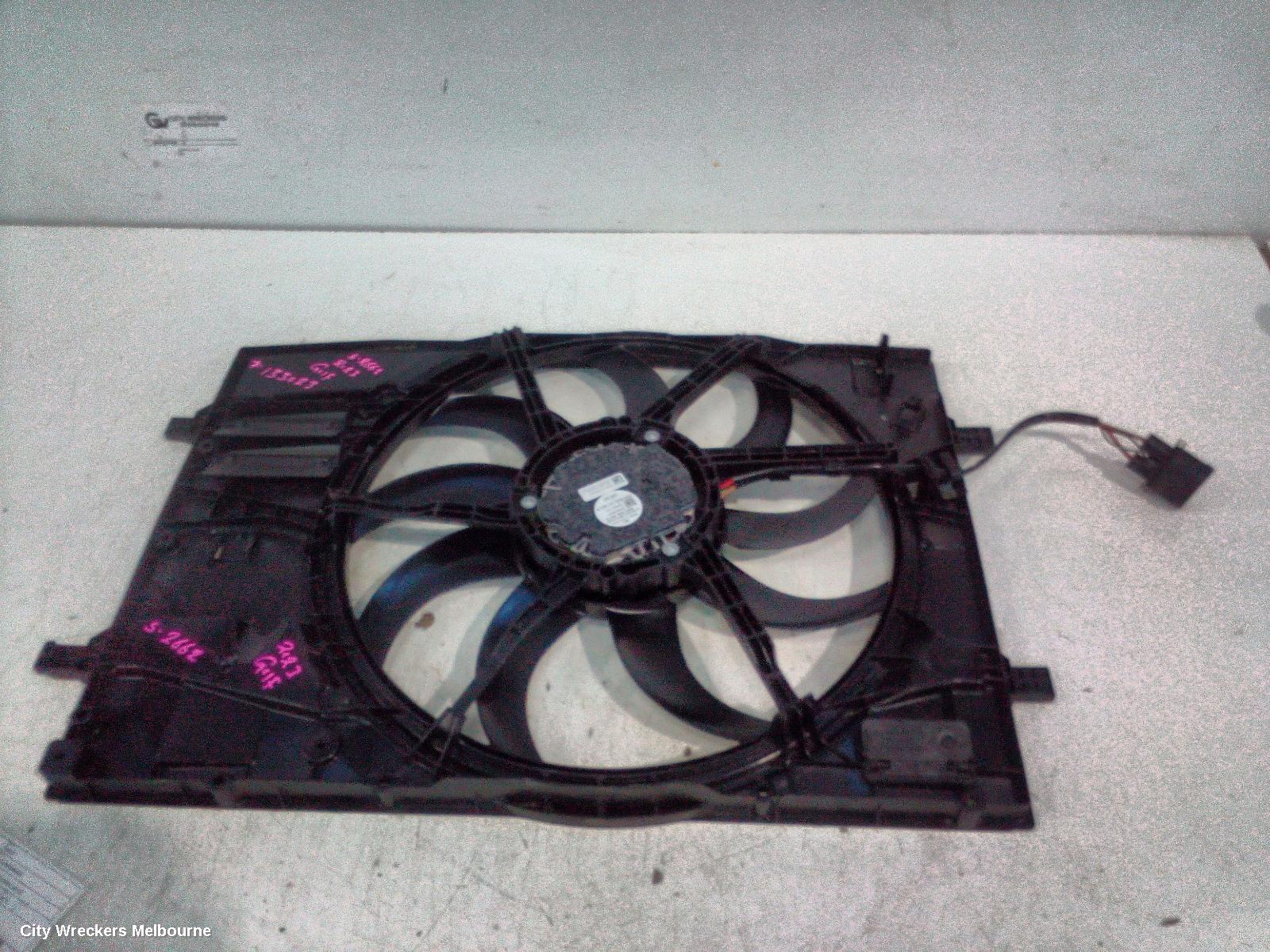 VOLKSWAGEN GOLF FAN, SINGLE FAN ASSY, PETROL, 1.4, TURBO, DJKA CODE, 400 WATT, GEN 8, 09/2020 ONWARDS