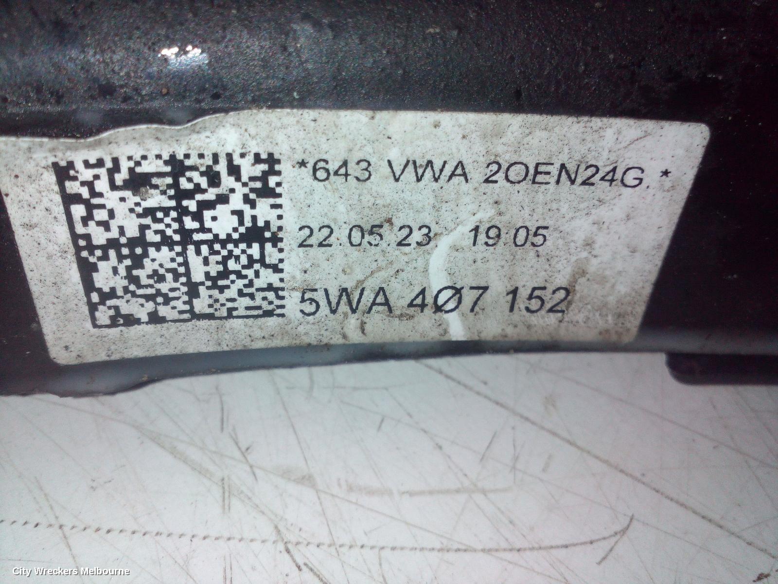 VOLKSWAGEN GOLF RIGHT FRONT LOWER CONTROL ARM, GEN 8, 2WD, 09/2020 ONWARDS