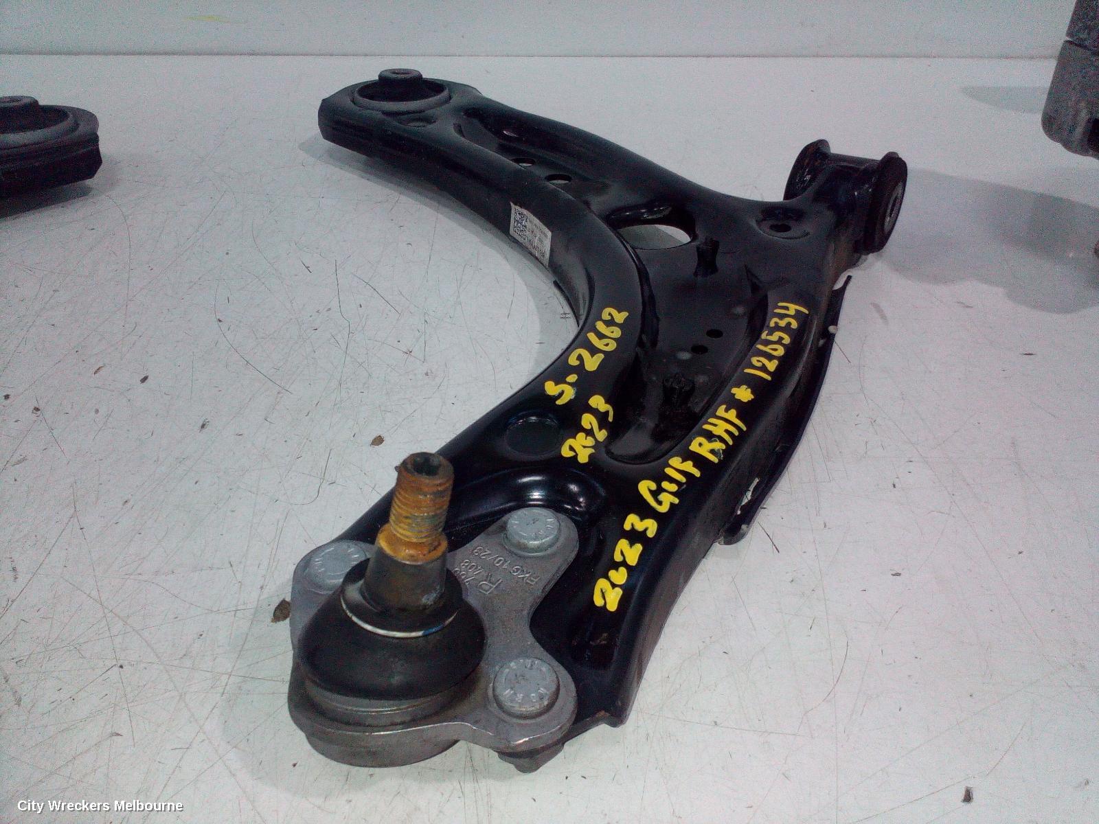 VOLKSWAGEN GOLF RIGHT FRONT LOWER CONTROL ARM, GEN 8, 2WD, 09/2020 ONWARDS