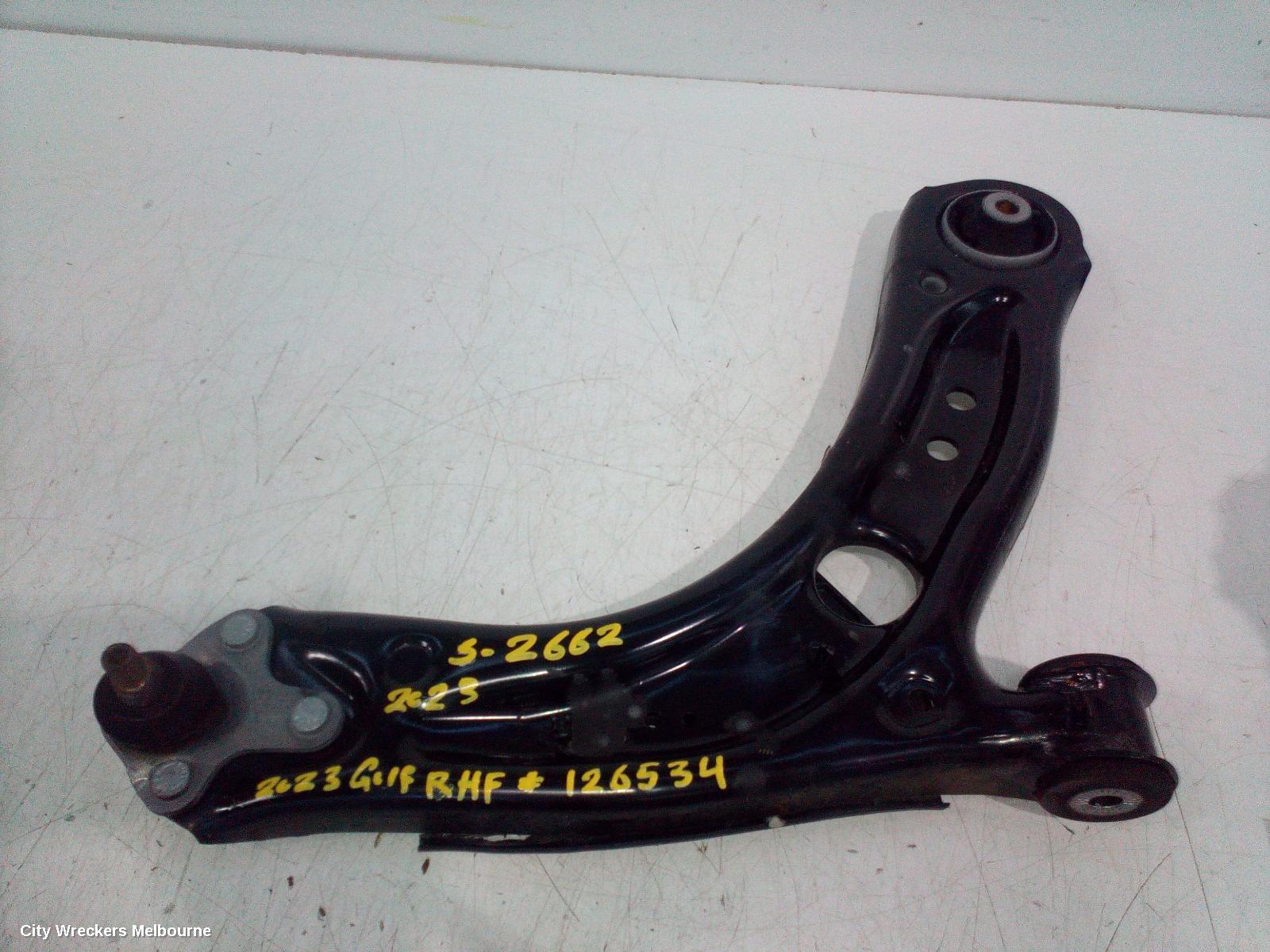 VOLKSWAGEN GOLF RIGHT FRONT LOWER CONTROL ARM, GEN 8, 2WD, 09/2020 ONWARDS