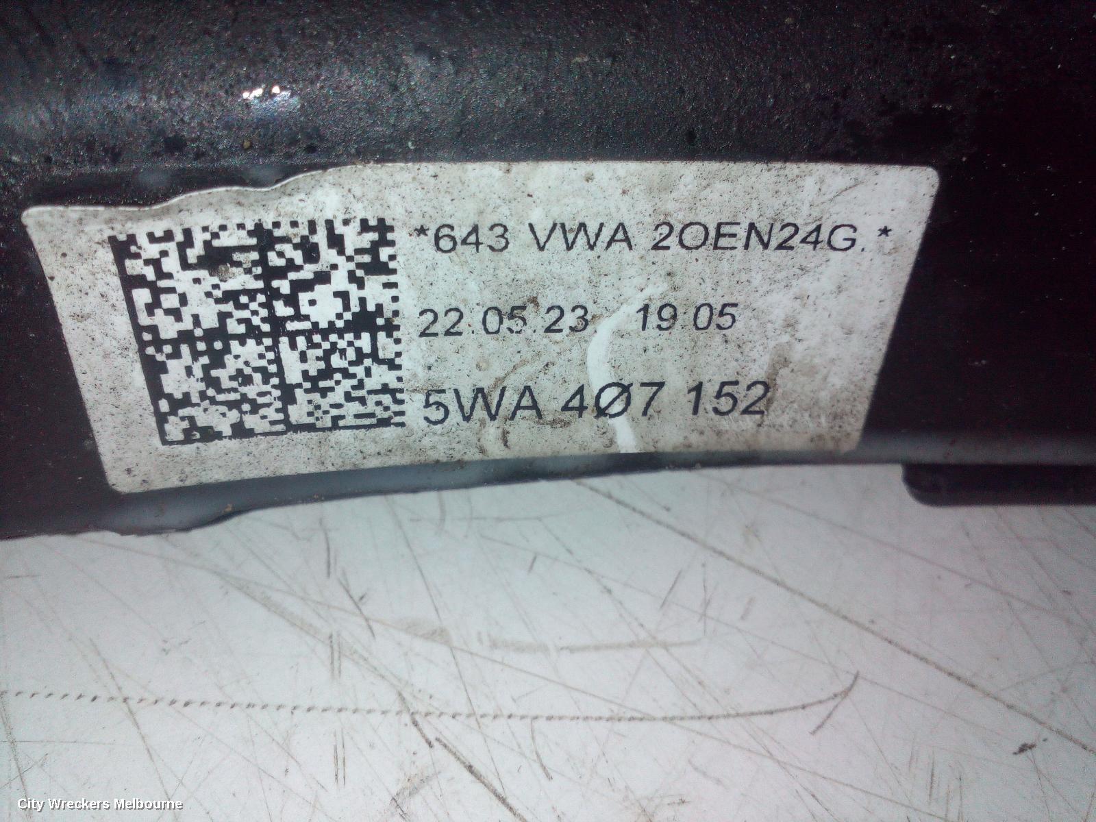 VOLKSWAGEN GOLF RIGHT FRONT LOWER CONTROL ARM, GEN 8, 2WD, 09/2020 ONWARDS