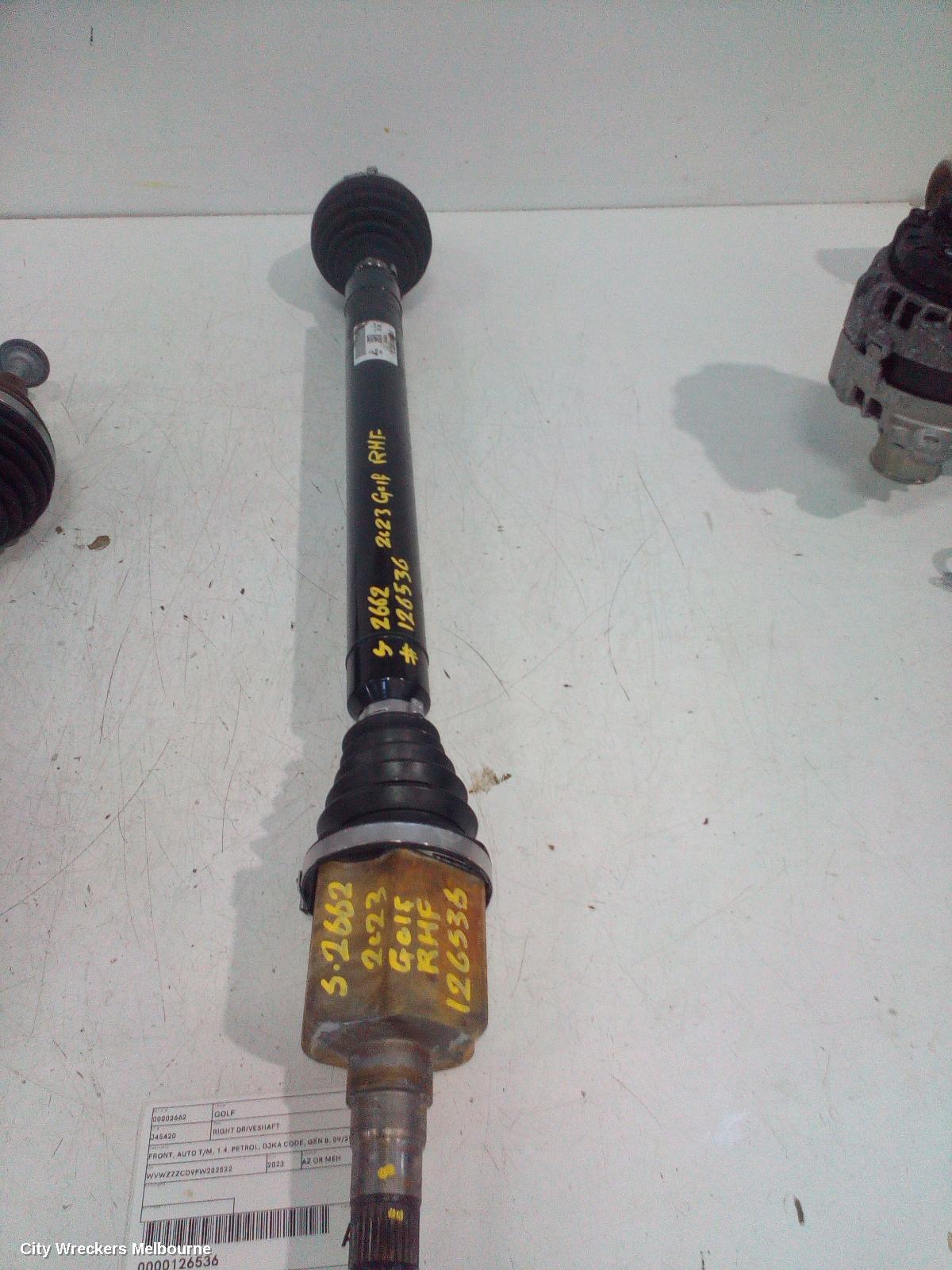 VOLKSWAGEN GOLF RIGHT DRIVESHAFT, FRONT, AUTO T/M, 1.4, PETROL, DJKA CODE, GEN 8, 09/2020 ONWARDS