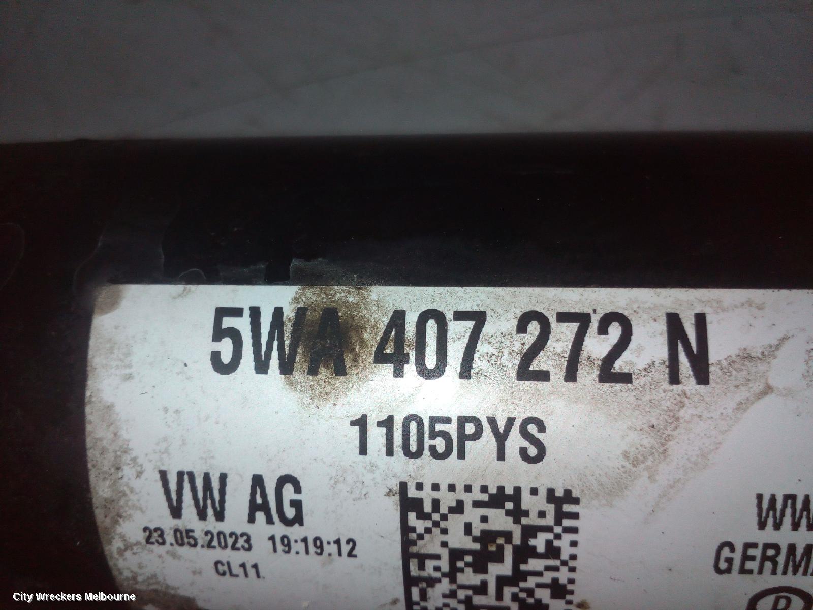VOLKSWAGEN GOLF RIGHT DRIVESHAFT, FRONT, AUTO T/M, 1.4, PETROL, DJKA CODE, GEN 8, 09/2020 ONWARDS