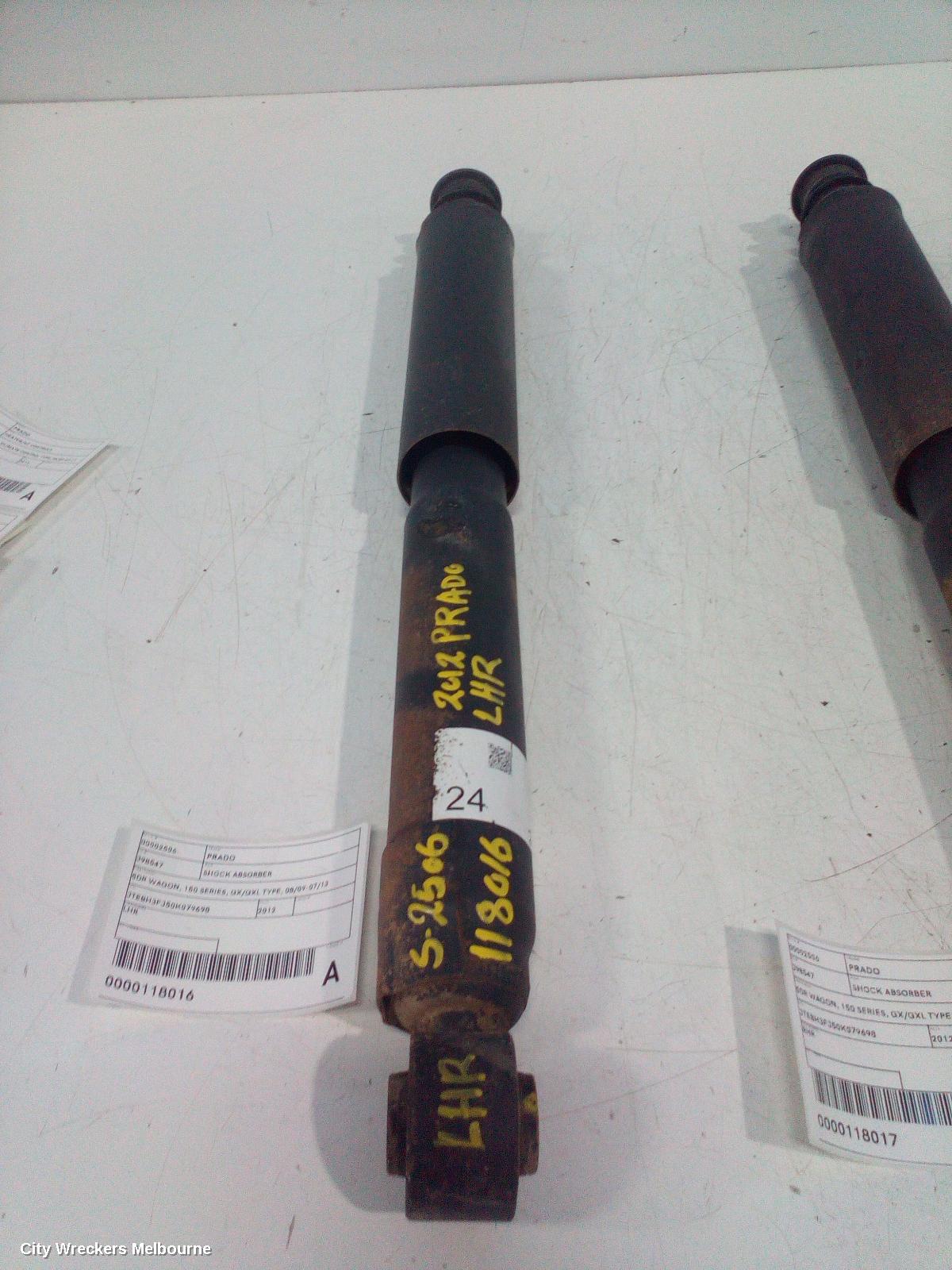 TOYOTA PRADO SHOCK ABSORBER, 150 SERIES, 5DR WAGON, REAR, LH SIDE, GX/GXL TYPE, 08/2009 - 07/2013