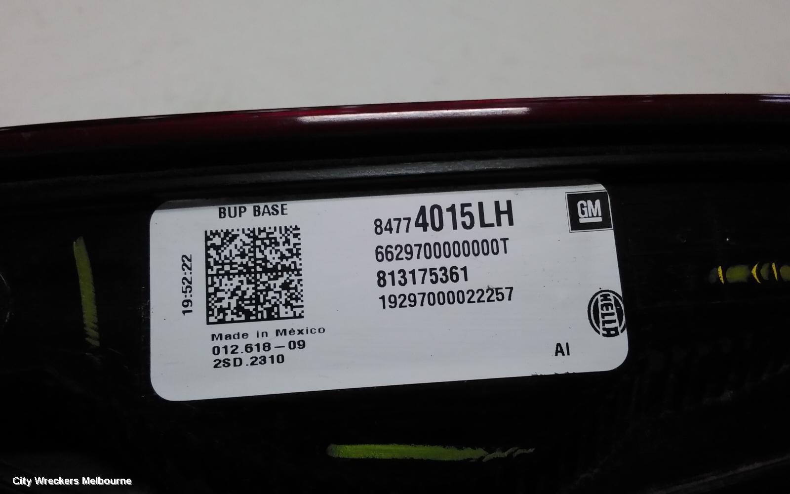 HOLDEN EQUINOX REAR GARNISH, TAILGATE LAMP (LH SIDE), STANDARD TYPE, EQ, 09/2017 - 12/2020