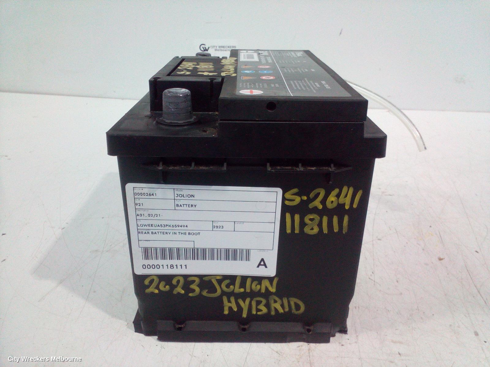 HAVAL JOLION BATTERY, A01, 02/2021 ONWARDS
