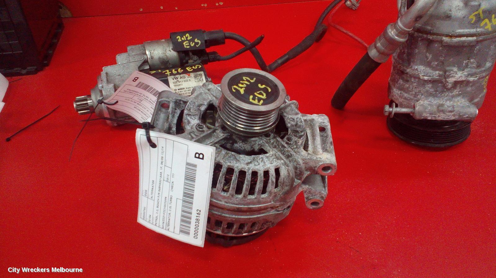 VOLKSWAGEN EOS ALTERNATOR, PETROL, 2.0, BOSCH P/N 06B903016AB, 1F, 08/2008 - 12/2014