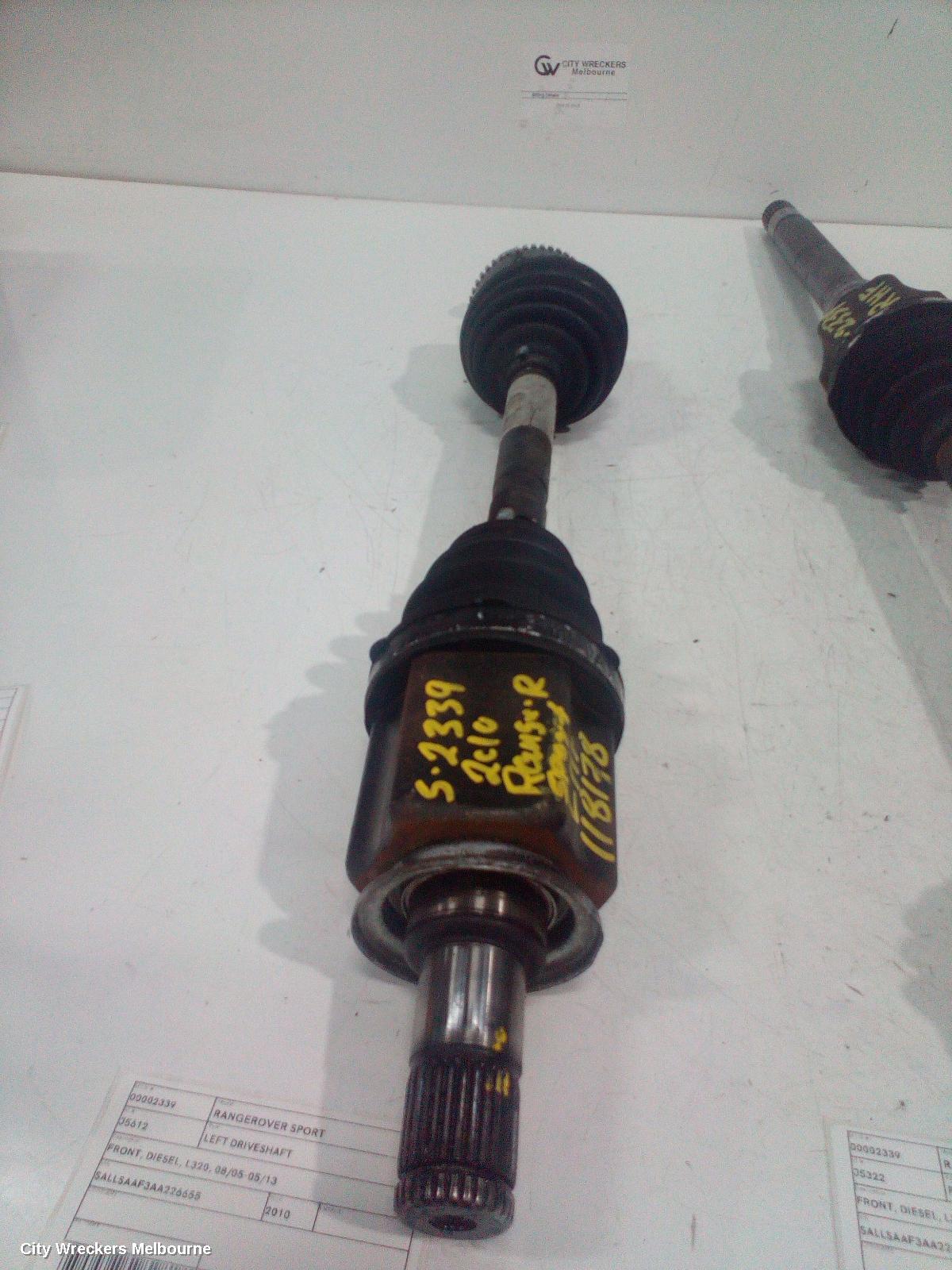 LAND ROVER RANGEROVER SPORT LEFT DRIVESHAFT, FRONT, DIESEL, L320, 08/2005 - 05/2013