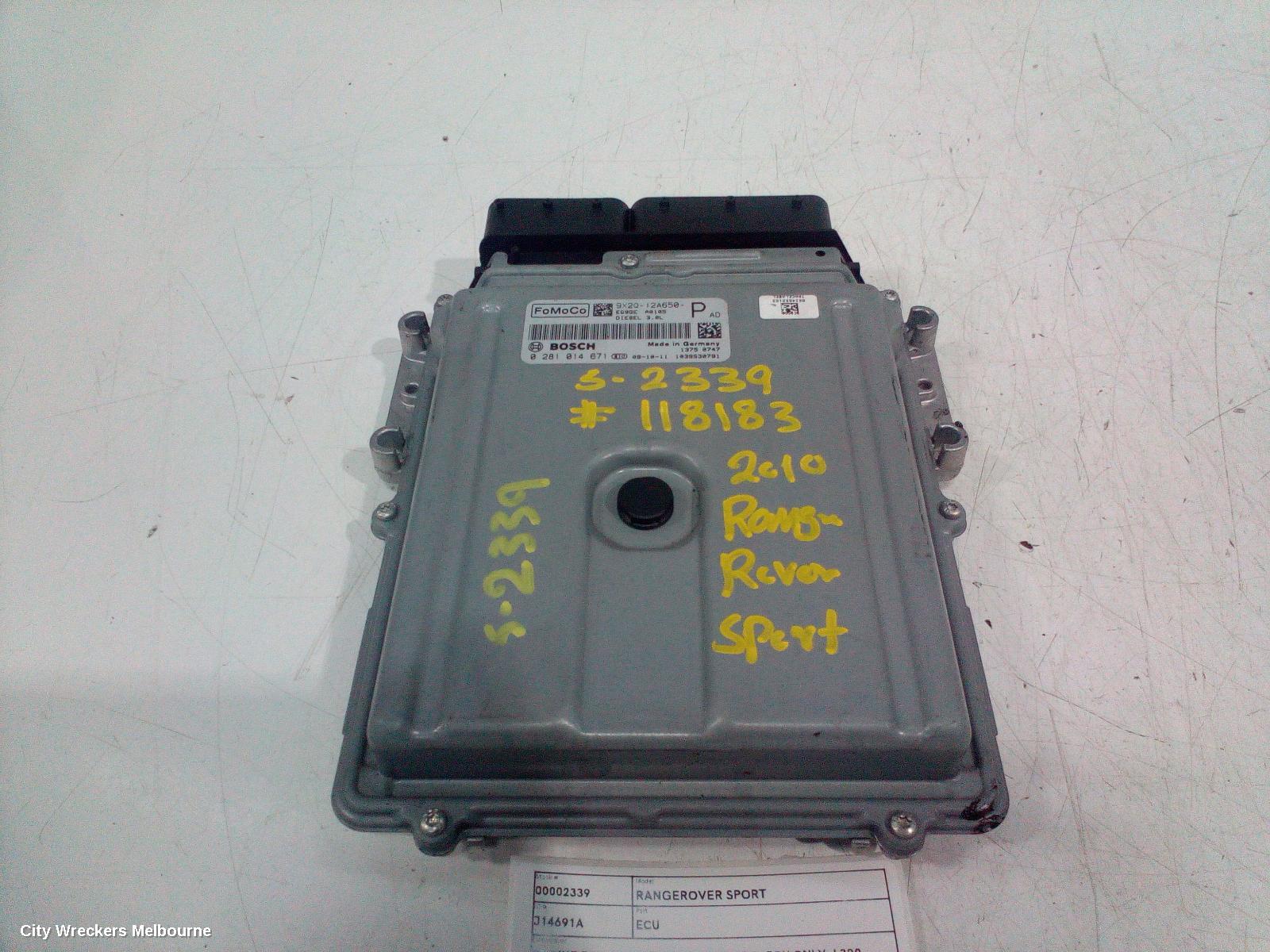 LAND ROVER RANGEROVER SPORT ECU, ENGINE ECU, 3.0, DIESEL, TWIN TURBO, ECU ONLY, L320, 09/2009 - 05/2013