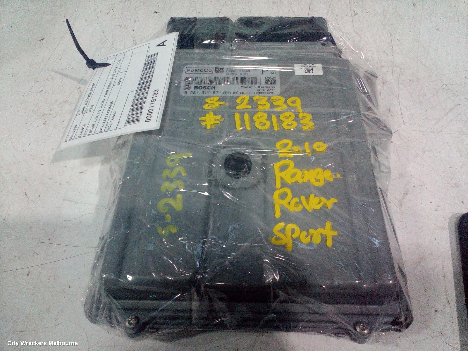LAND ROVER RANGEROVER SPORT ECU, ENGINE ECU, 3.0, DIESEL, TWIN TURBO, ECU ONLY, L320, 09/2009 - 05/2013