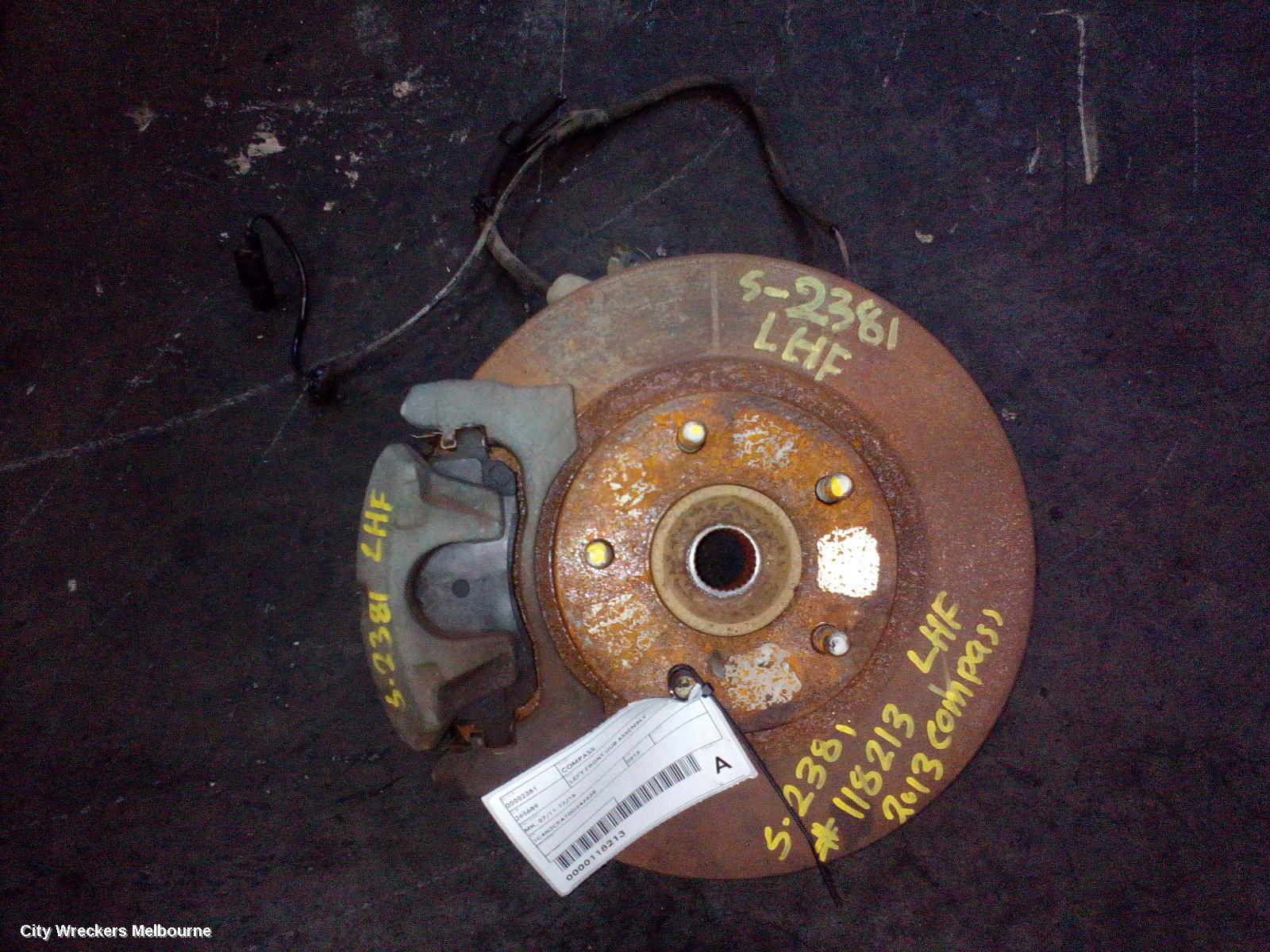 JEEP COMPASS LEFT FRONT HUB ASSEMBLY, MK, 07/2011 - 12/2016