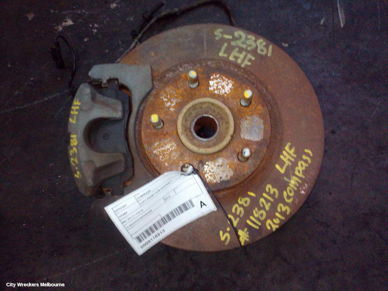 JEEP COMPASS LEFT FRONT HUB ASSEMBLY, MK, 07/2011 - 12/2016