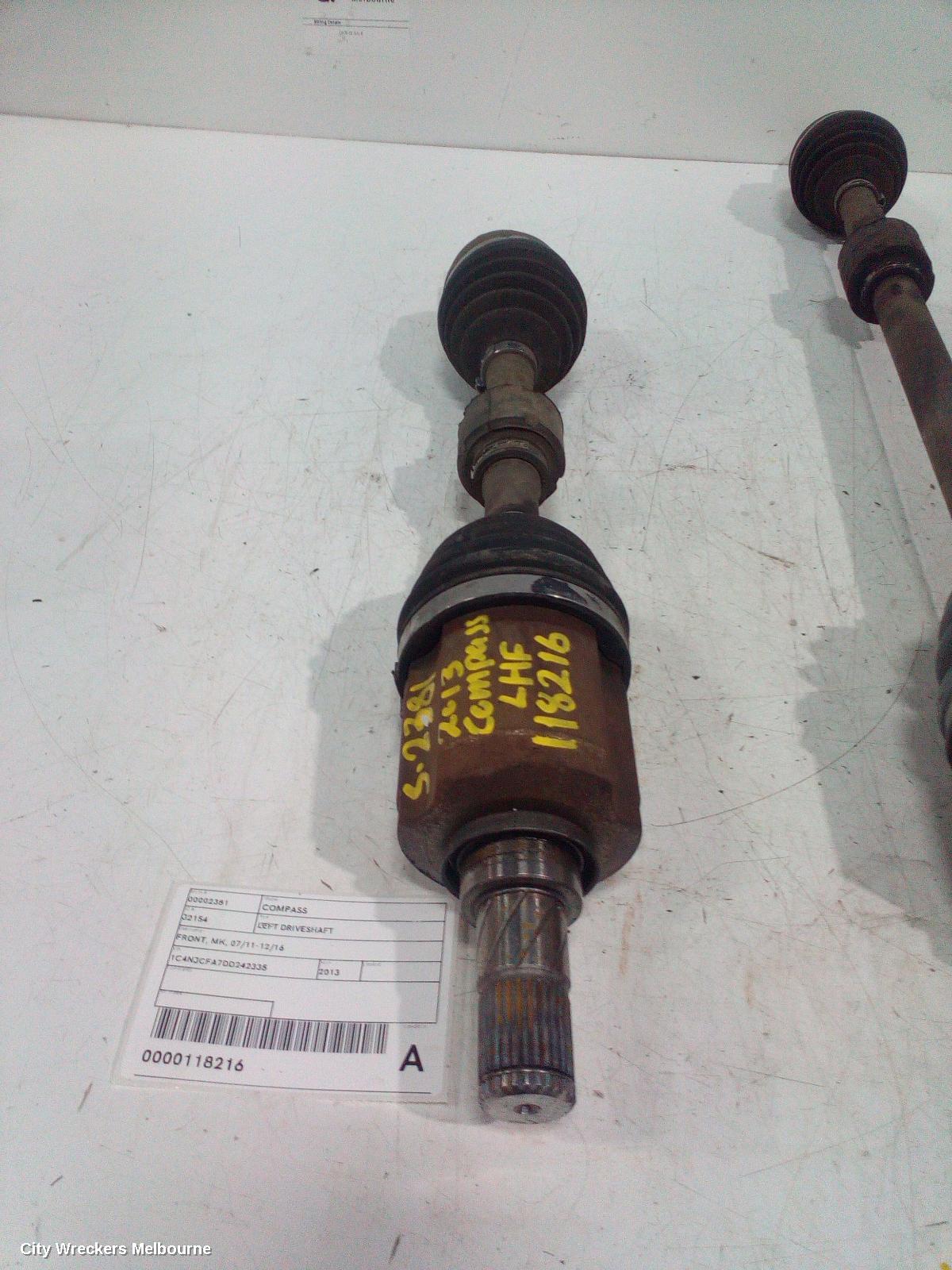 JEEP COMPASS LEFT DRIVESHAFT, FRONT, MK, 07/2011 - 12/2016